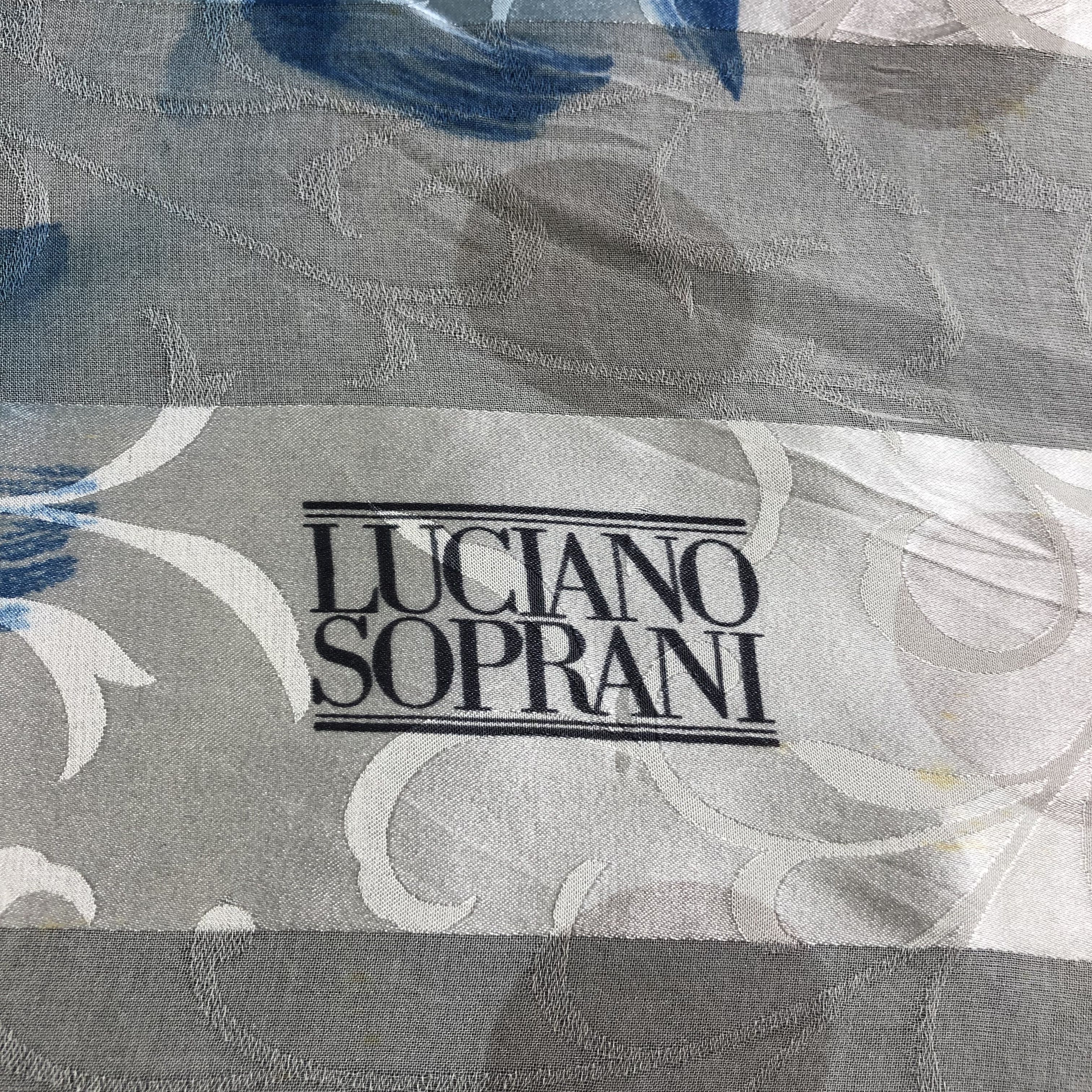 Japanese Brand Luciano Soprani Floral Slit Thread Silk Scarf M841 Size ONE SIZE - 3 Thumbnail