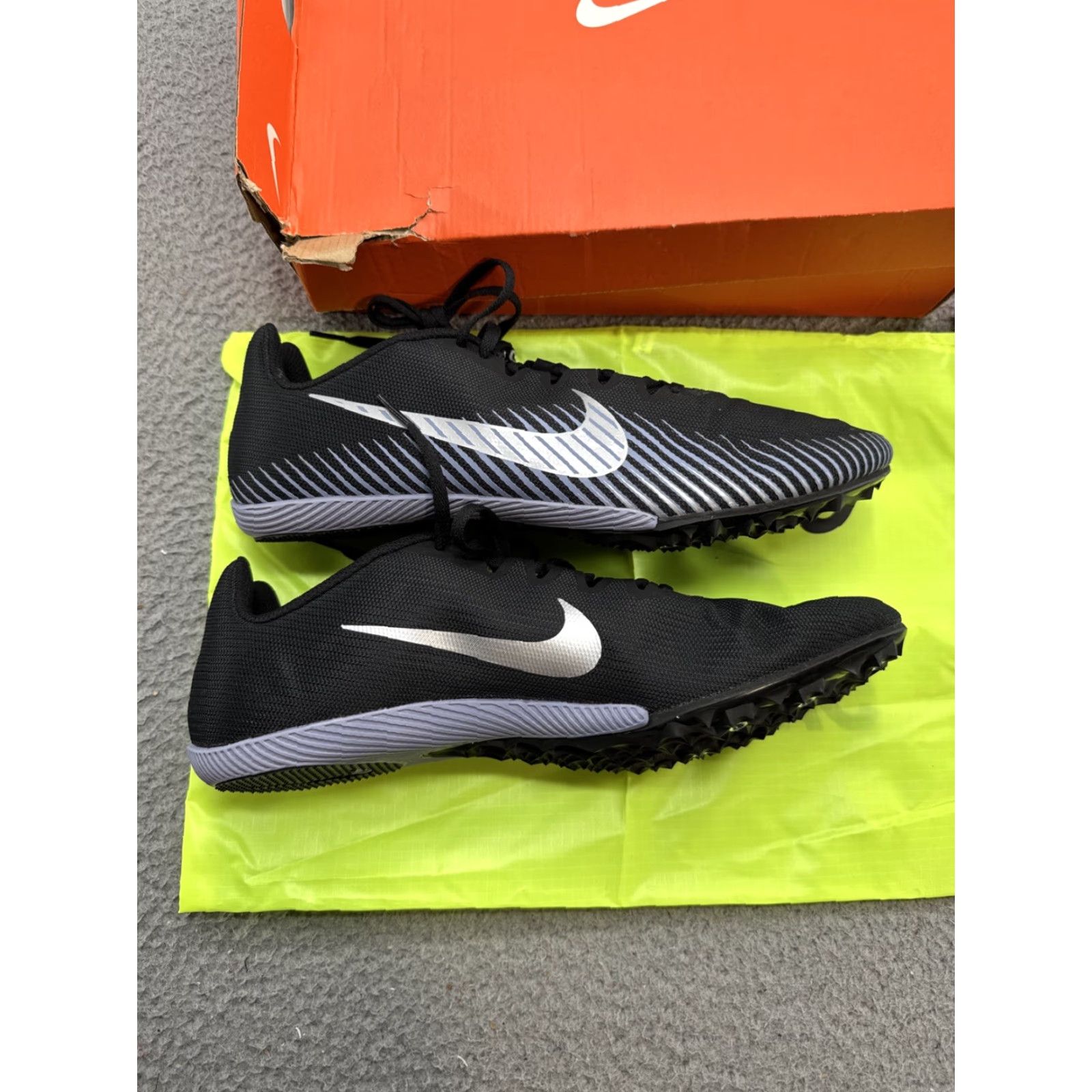 Nike NIKE Zoom Rival M9 Track Racing AH1020-004 Men Black/Silver Size 14 NEW Read Size US 14 / EU 47 - 3 Thumbnail