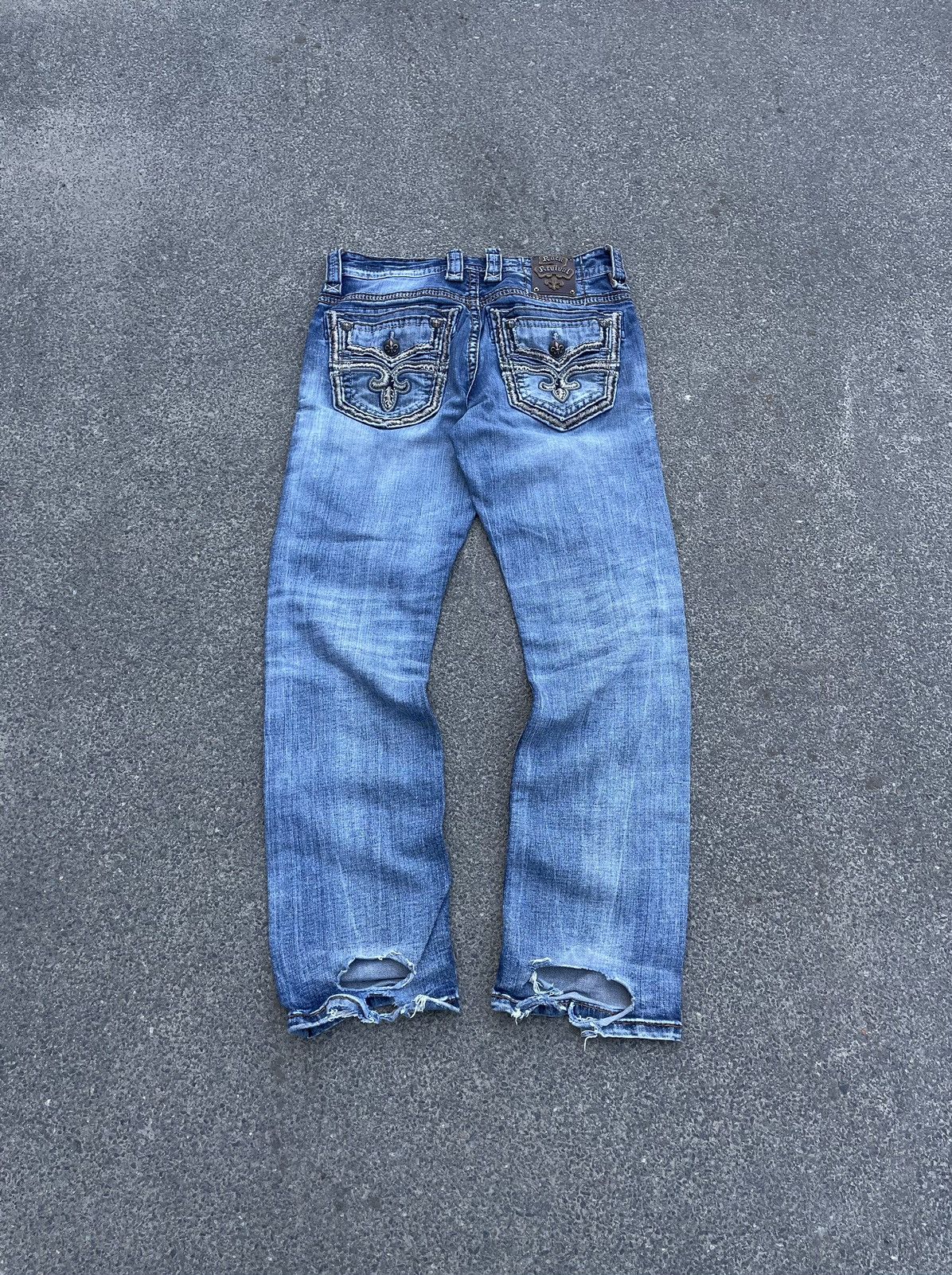 image of Avant Garde x Rock Revival Crazy Rock Revival Washed Y2K Japanese Denim Jeans, Men's (Size 31)