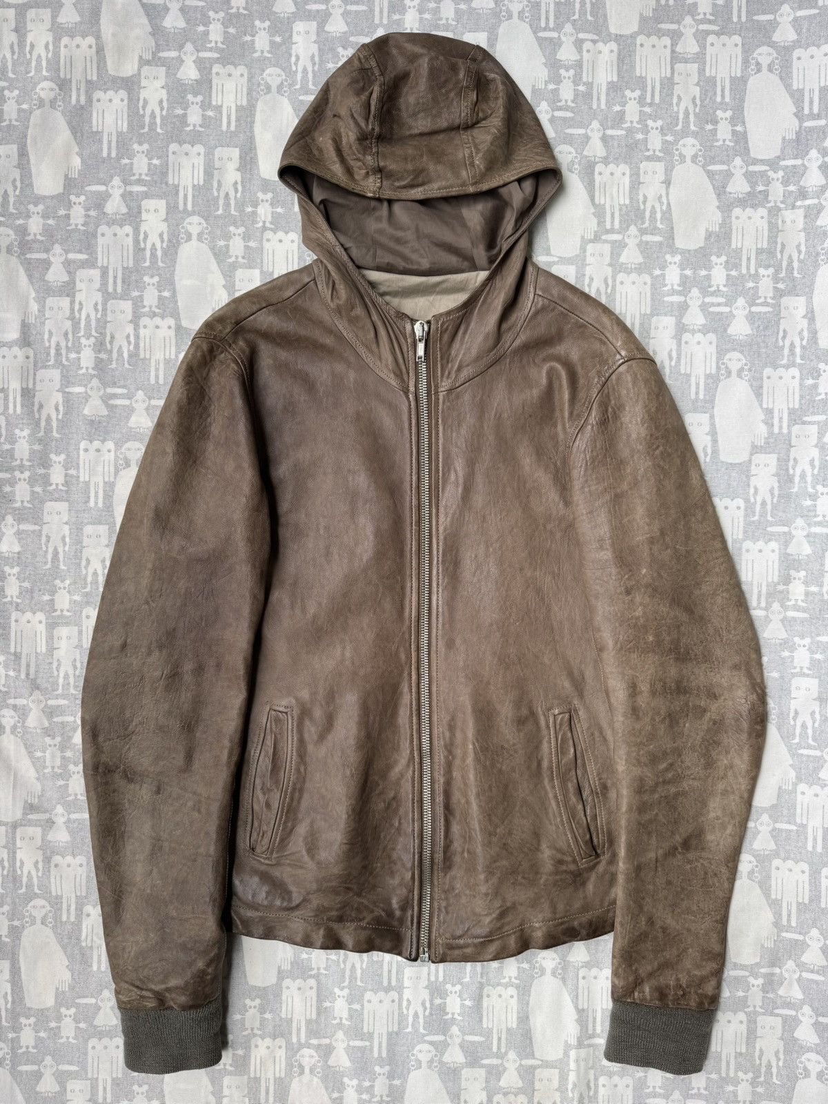Rick Owens Rick Owens AW07 Hammered Lamb Hooded Leather Jacket Size US L / EU 52-54 / 3 - 1 Thumbnail