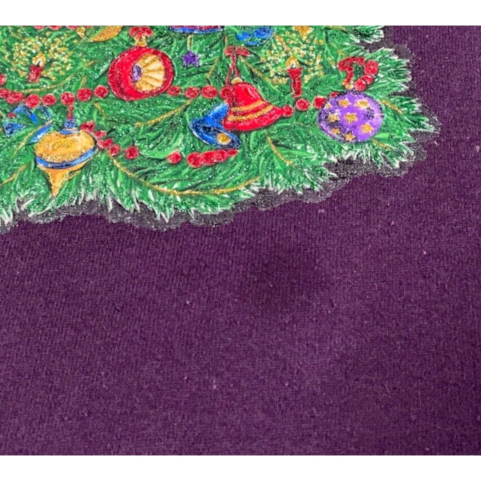Vintage VINTAGE Chic Sweatshirt Large Purple Christmas Tree Mock Neck Holiday Grandma Women's Size L / US 10 / IT 46 - 6 Thumbnail