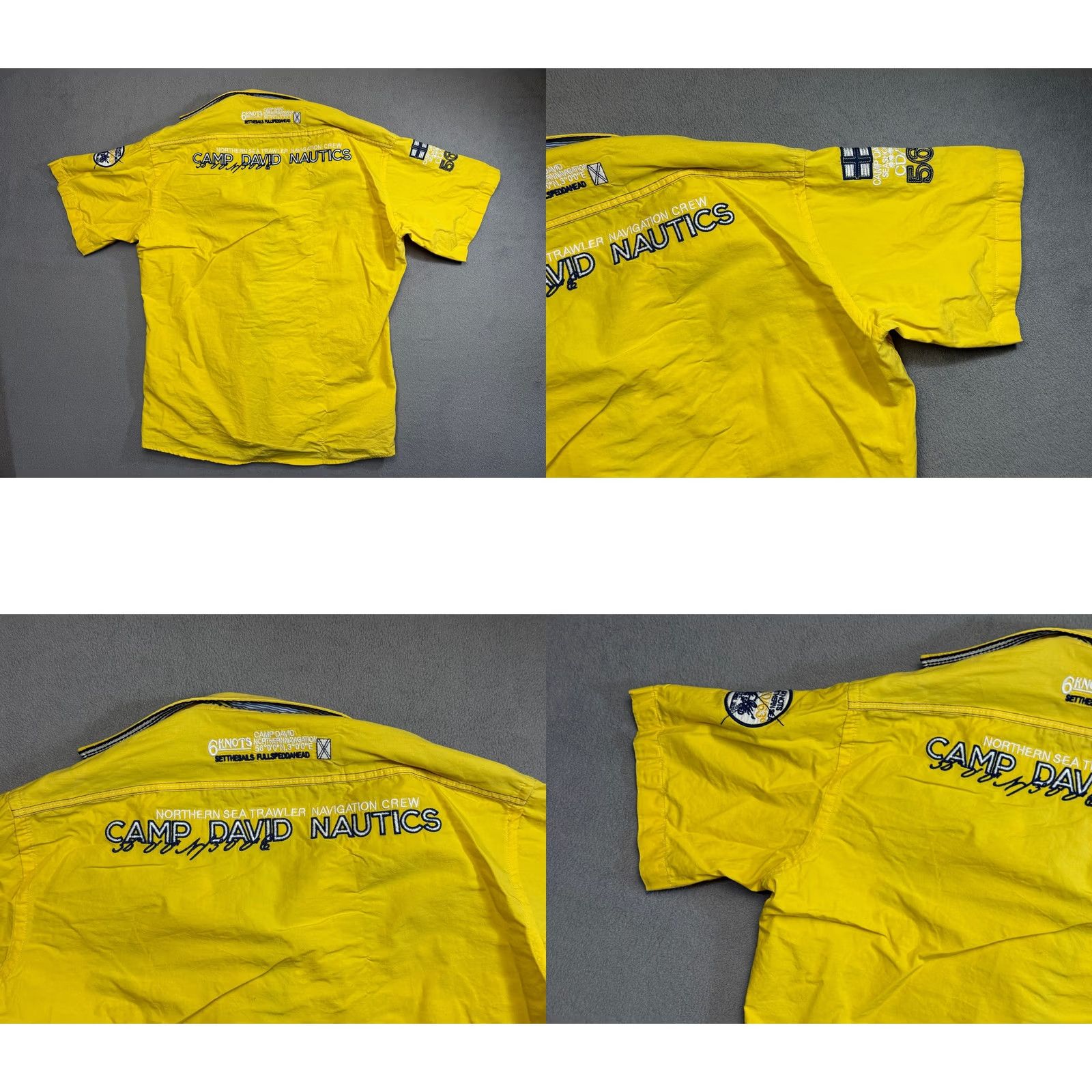 Vintage Camp David Shirt Mens XL Yellow Nautical Short Sleeve Casual Summer Size US XL / EU 56 / 4 - 9 Thumbnail