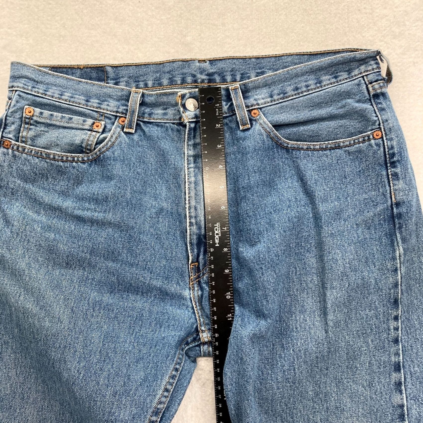 Levi's Levi's 505 Mens Jeans 36x32 Blue Medium Wash Denim Straight Leg Mid Rise Red Tab Size US 36 / EU 52 - 6 Thumbnail
