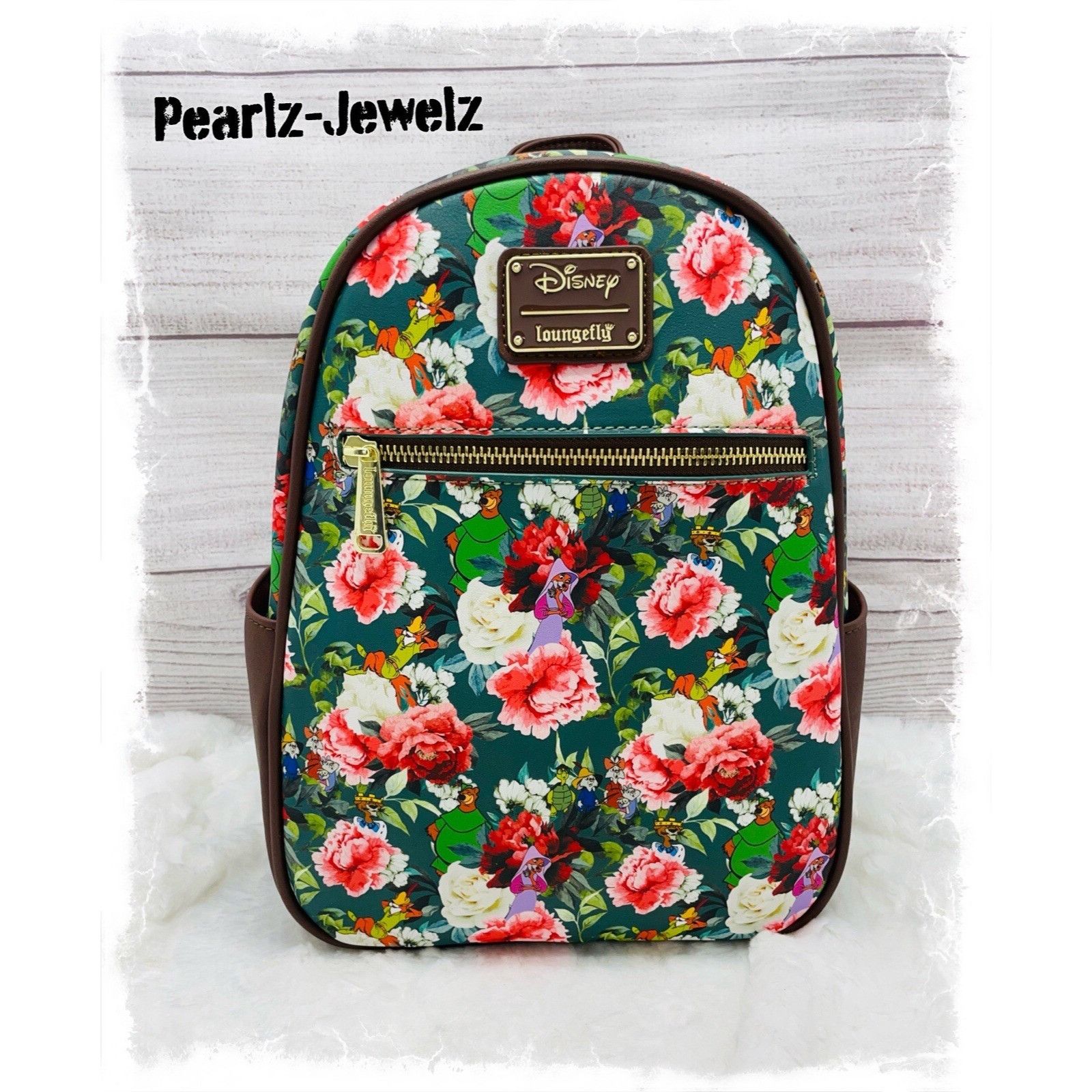 Disney Loungefly Disney Robin Hood Characters Floral Allover Mini B Size ONE SIZE - 1 Thumbnail