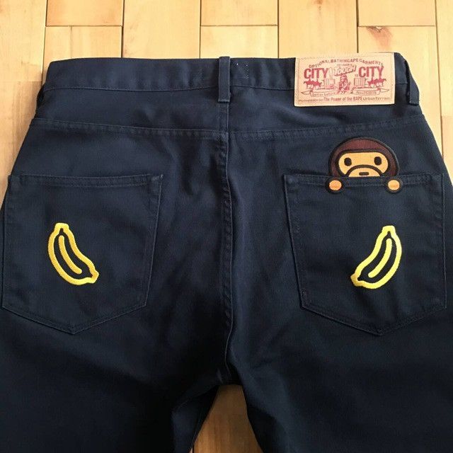Bape BAPE Milo Embroidered Shorts Navy a bathing ape NIGO ★size M Size US 32 / EU 48 - 3 Thumbnail