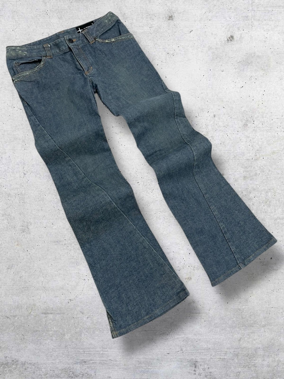 If Six Was Nine VINTAGE MK KLEIN 90S JAPAN DESIGNER FLARED RETRO STYLE DENIM Size US 30 / EU 46 - 2 Thumbnail
