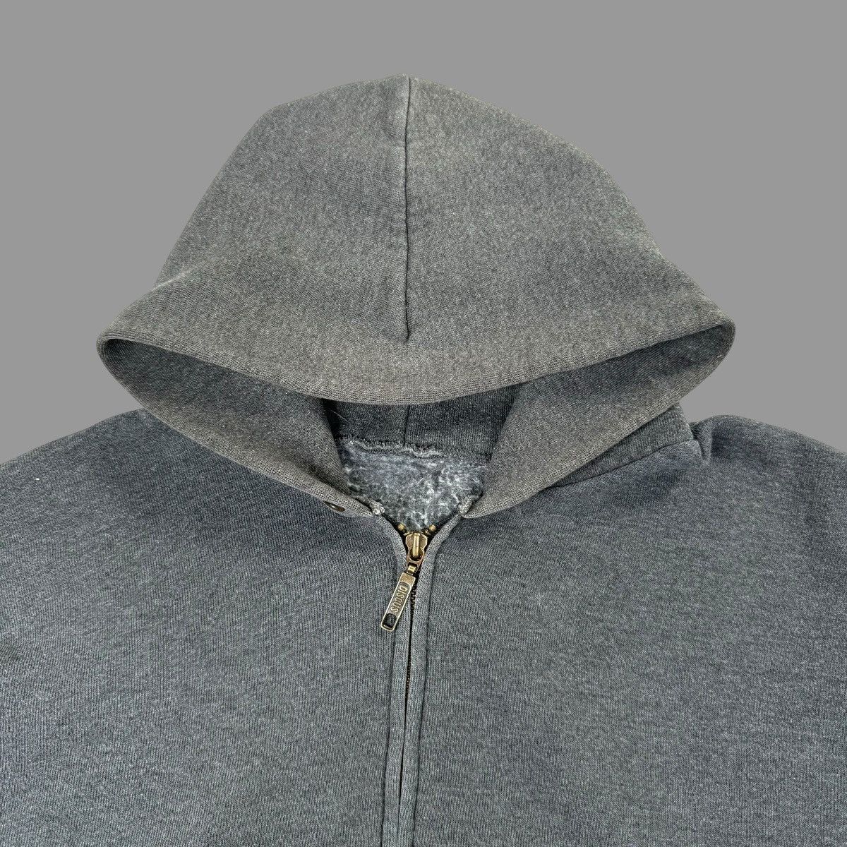 Vintage Vintage Y2K blank dark gray zip up hoodie Size US XL / EU 56 / 4 - 4 Thumbnail