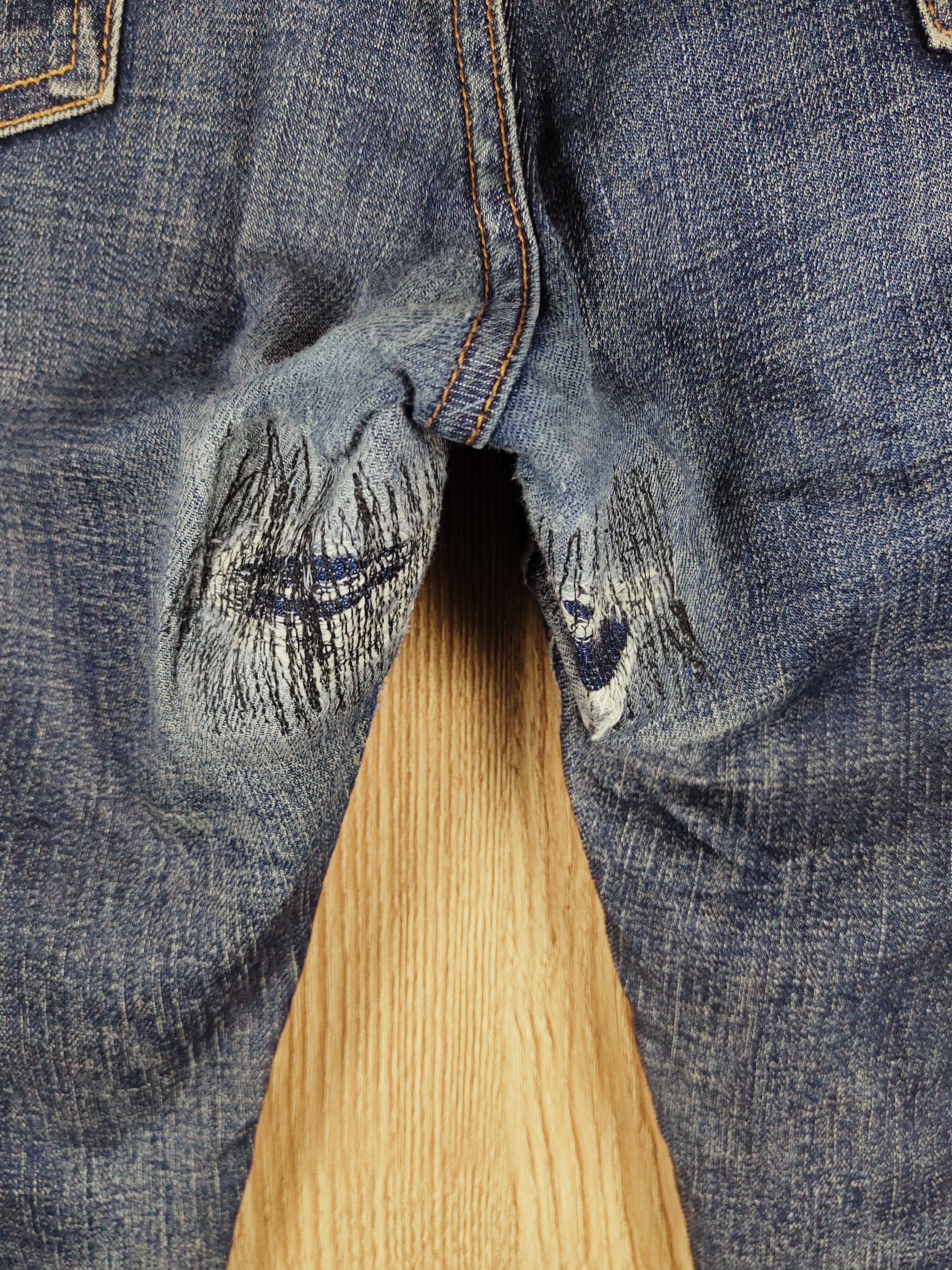 Gap Gap Dark Blue Faded Distressed Ripped Jeans #S2728 Size US 33 - 9 Thumbnail