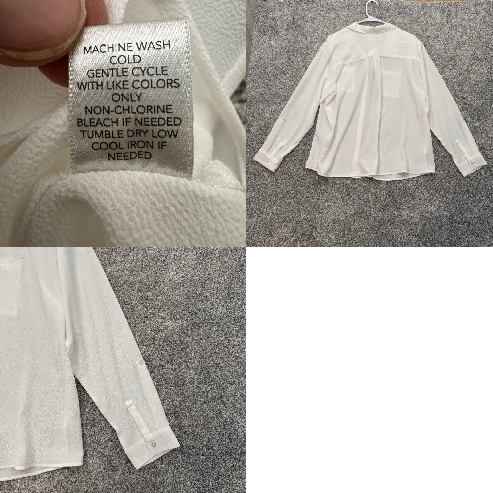 Vintage Christopher & Banks Button Down Shirt XL White Collared Long Sleeve Button-Up Women Office Chic Minimalist Crepe Semi-Sheer Casual Workwear 90s? Size XL / US 12-14 / IT 48-50 - 8 Thumbnail
