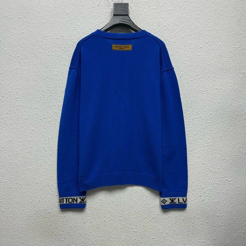 Louis Vuitton Louis Vuitton Cuff Logo Blue Crew Neck Pullover Long Sleeve Size US M / EU 48-50 / 2 - 2 Thumbnail