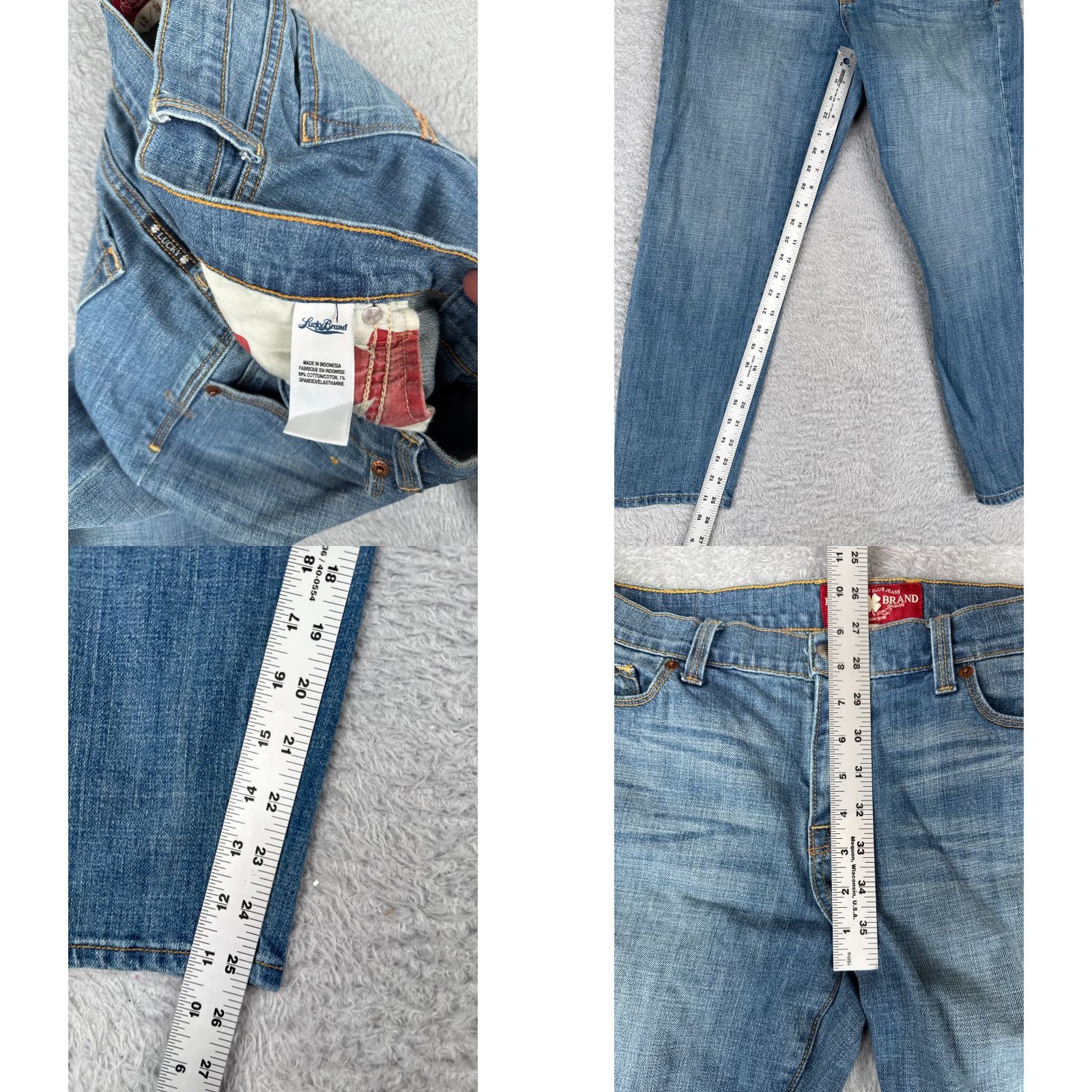 Lucky Brand Lucky Brand Jeans Women 12 Blue Denim Capri Mid Rise 32x26 Jeans Capris Vintage Millennial Style Womens Size 34" / US 12 / IT 48 - 8 Thumbnail