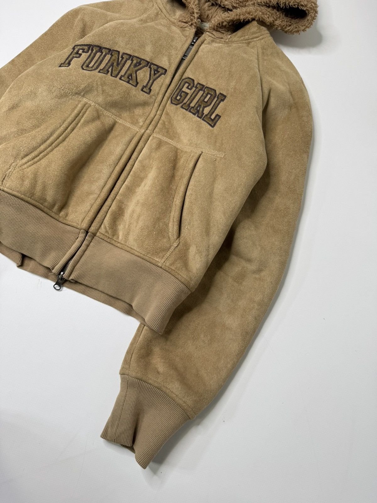 Vintage Vintage avant garde suede fur insulated hoodie y2k 00s swag Size S / US 4 / IT 40 - 4 Thumbnail