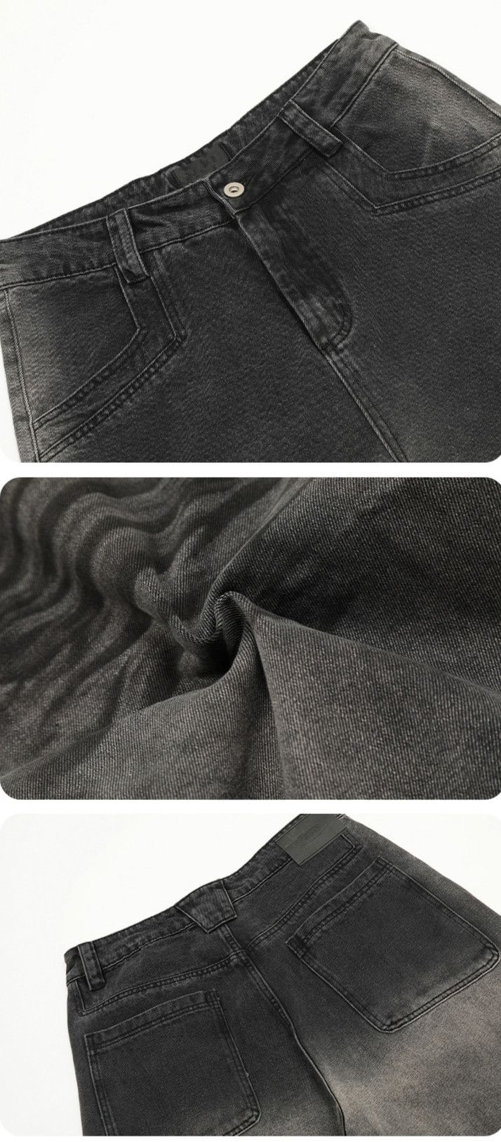 Japanese Brand Pleated Washed Worn-out Thickened Loose Jeans Size US 29 - 7 Thumbnail