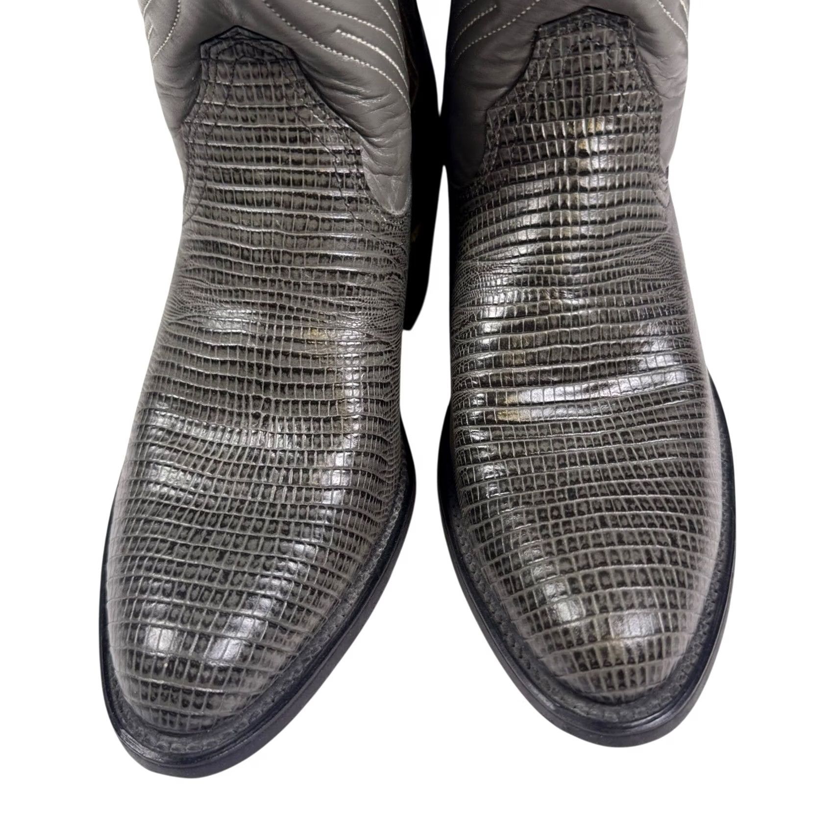 Frye VINTAGE Frye Boots Men's 8D Leather Snakeskin Western Cowboy USA Made 91021 Size US 8 / EU 41 - 3 Thumbnail