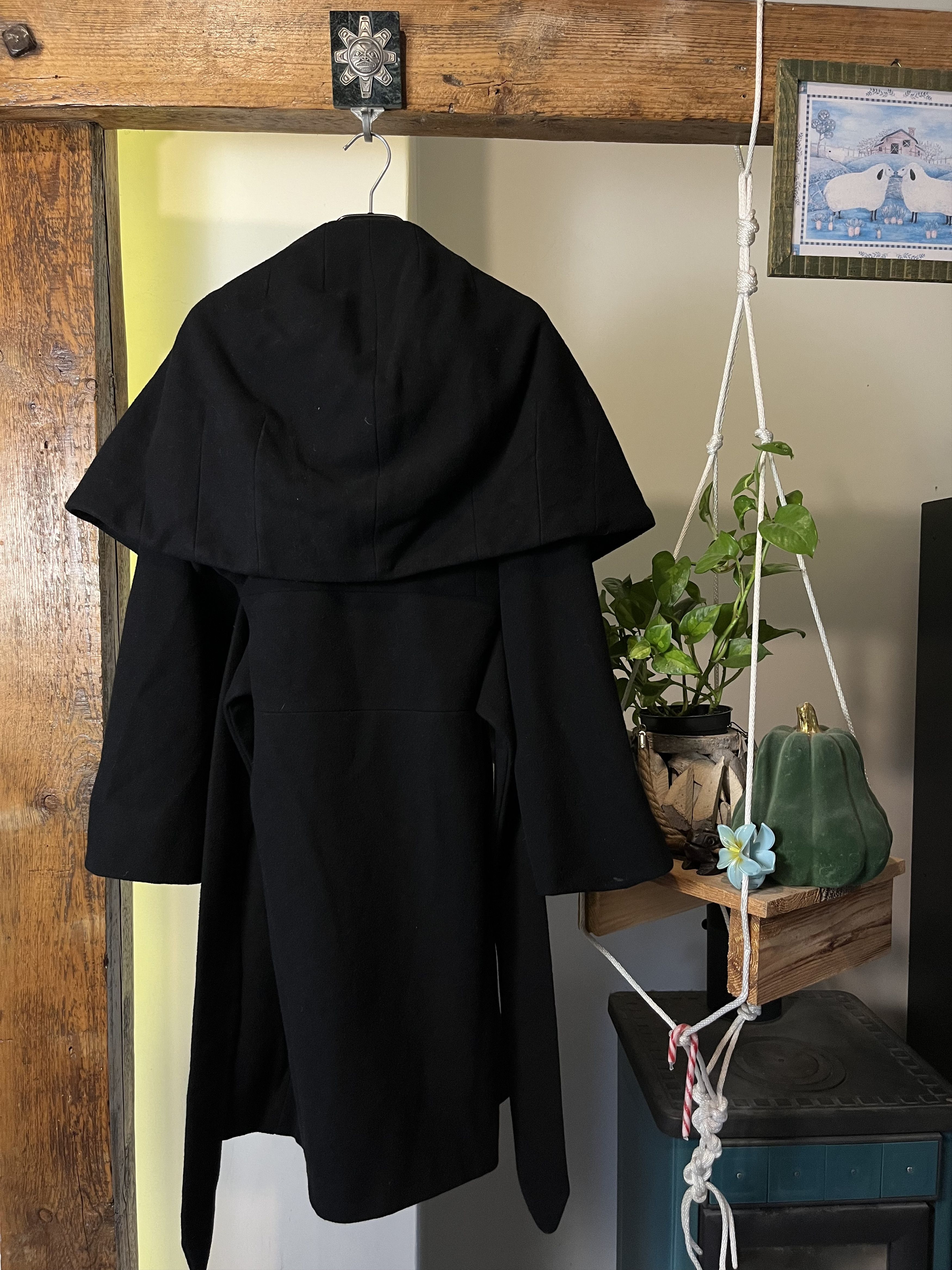Designer Vintage Mara Hoffman Avant Garde Wool Silk Coat Size S / US 4 / IT 40 - 3 Thumbnail