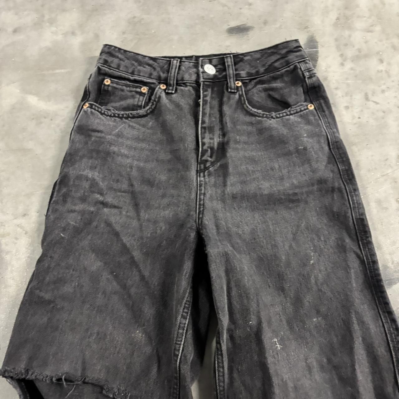 Vintage Crazy Vintage Y2K/2000s Black High Rise Distressed Baggy Denim Jeans! 25x32 Size 25" / US 0 / IT 36 - 2 Thumbnail