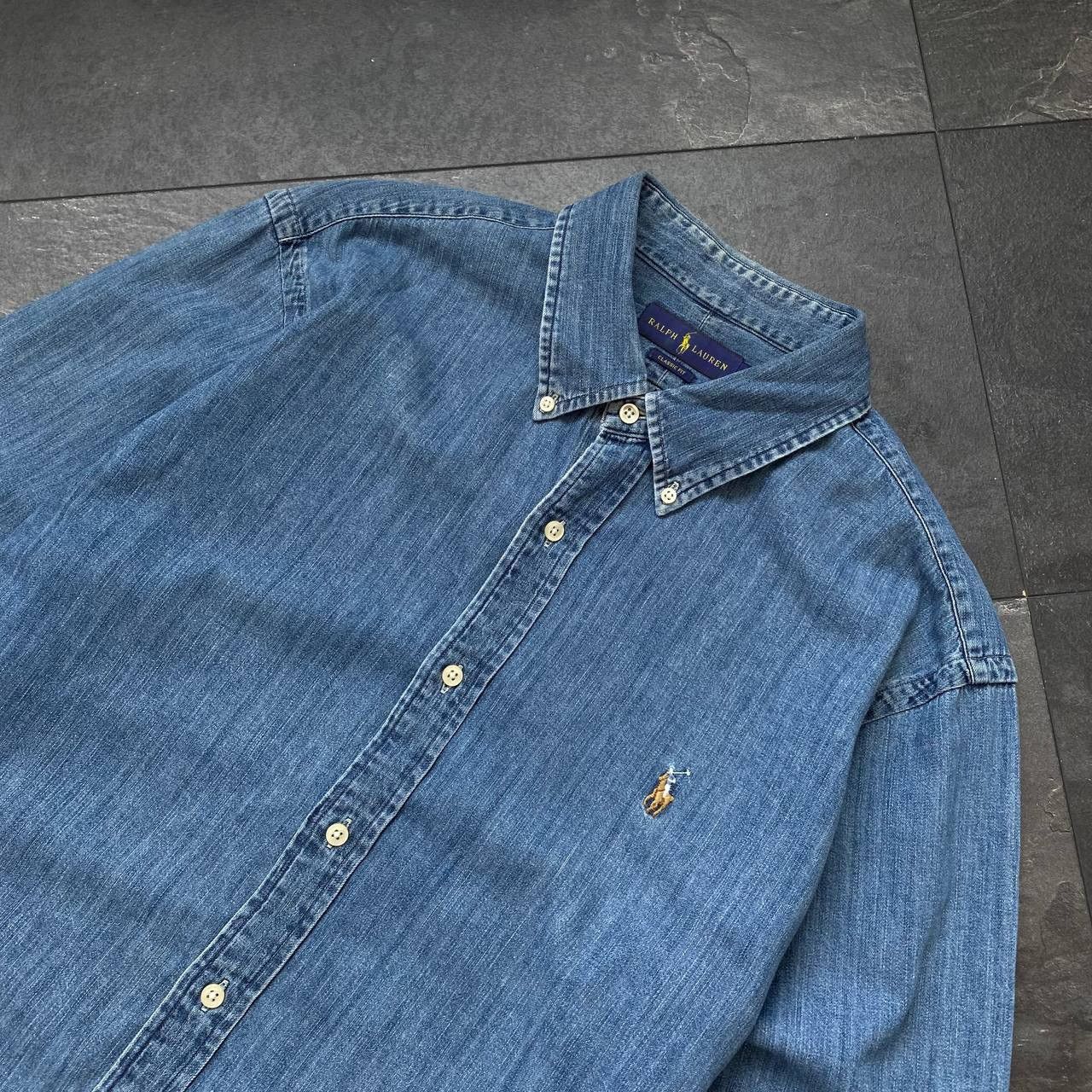 Polo Ralph Lauren × Streetwear × Vintage Vintage polo Ralph Lauren denim shirt button up Size US XL / EU 56 / 4 - 2 Thumbnail