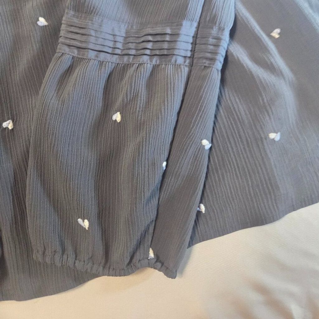 Lauren Conrad Lauren Conrad Blouse Blue W/Hearts Long Sleeve XXL Flowy Size XXL / US 16-18 / IT 52-54 - 7 Thumbnail