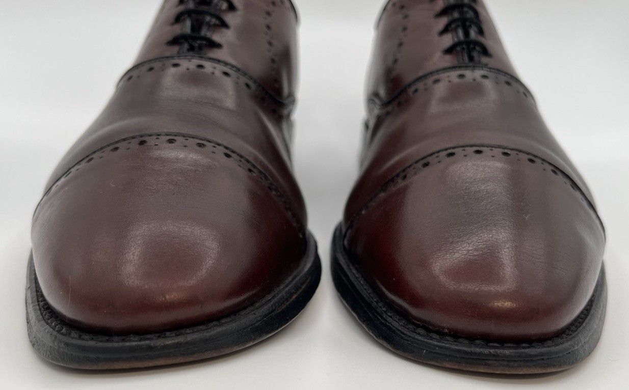 Allen Edmonds Allen Edmonds HALE Size 9C Burgundy Oxfords Leather Cap Toe Size US 9 / EU 42 - 6 Thumbnail
