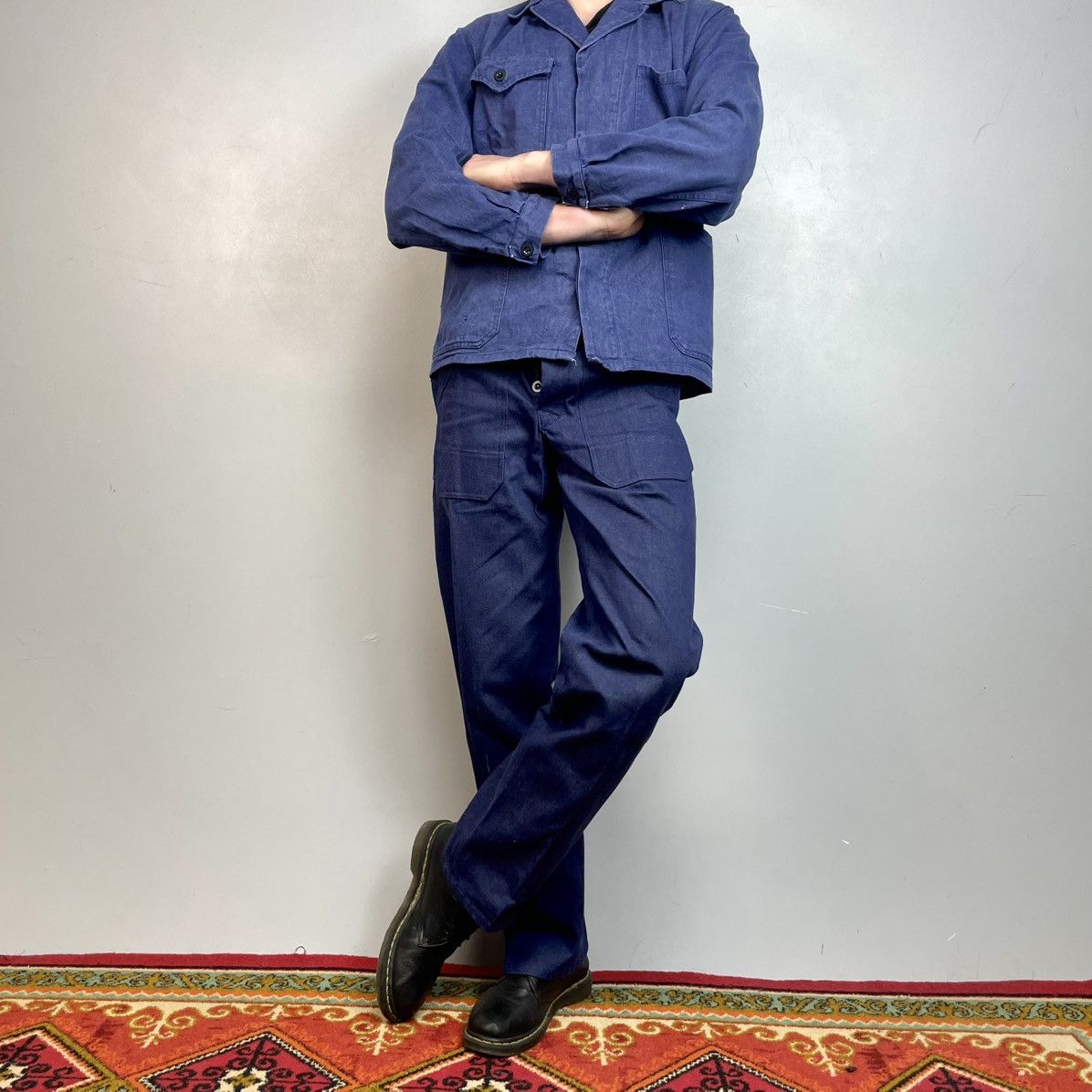 Le Laboureur Vintage 70’s French "Bleu de Travail" Chore Suit sz M Size US M / EU 48-50 / 2 - 5 Thumbnail