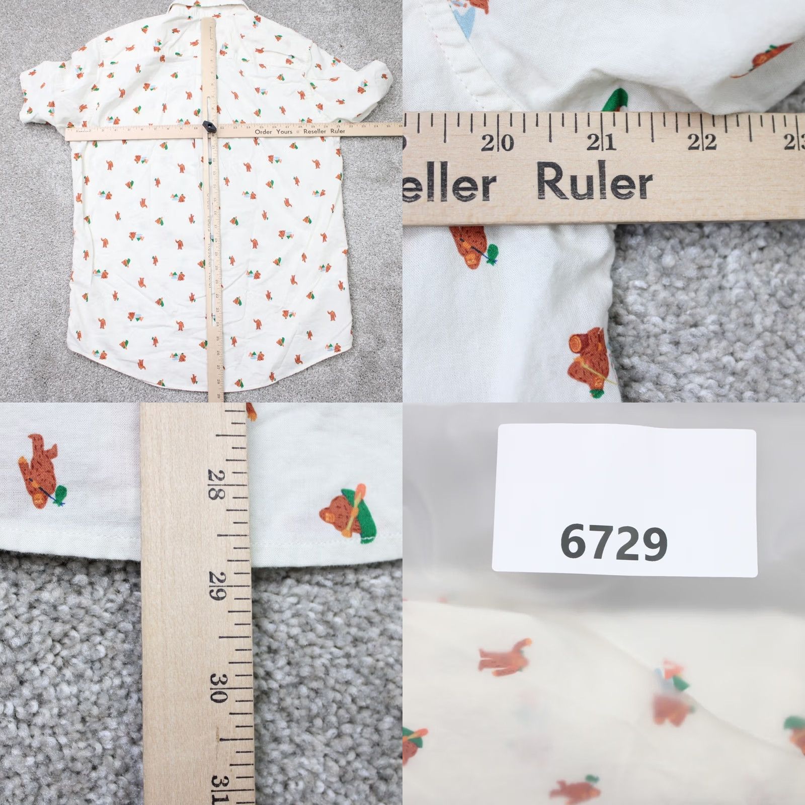 Eddie Bauer Eddie Bauer AOP Shirt Mens Medium White Bigfoot All Over Print S/S Graphic Print Button-Up Casual Workwear Travel Size US M / EU 48-50 / 2 - 9 Thumbnail