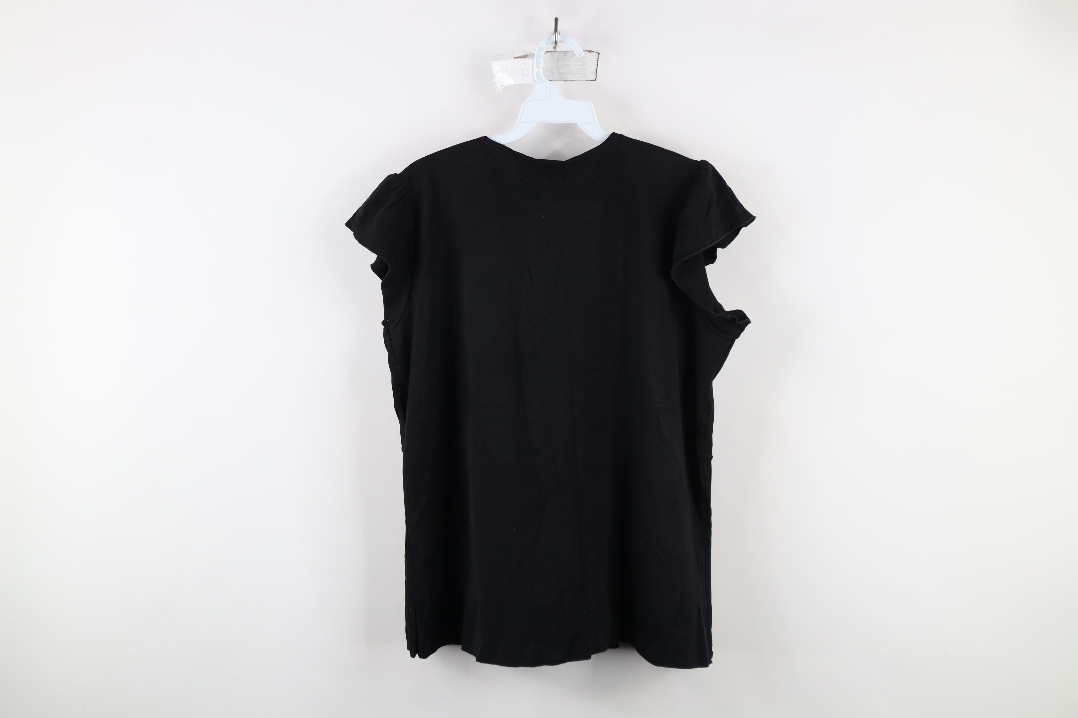 Vintage Vintage 90s Y2K Babydoll Bella Blouse Top Shirt Black USA Size XXL / US 16-18 / IT 52-54 - 10 Thumbnail