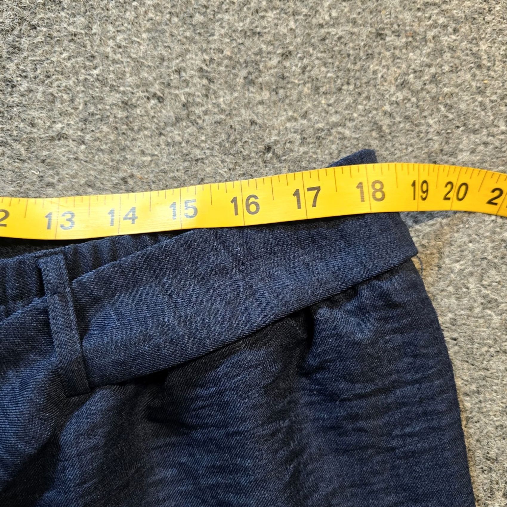 Vintage Wren Pants Womens XL Blue Textured Belted Wide Leg Lightweight Pull On Capsule Pants Size 25" / US 0 / IT 36 - 4 Thumbnail