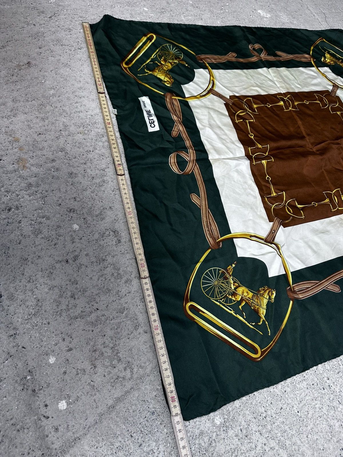 Celine Auth Celine Carriage Horse Silk Scarf Vintage Rare Retro Size ONE SIZE - 13 Thumbnail