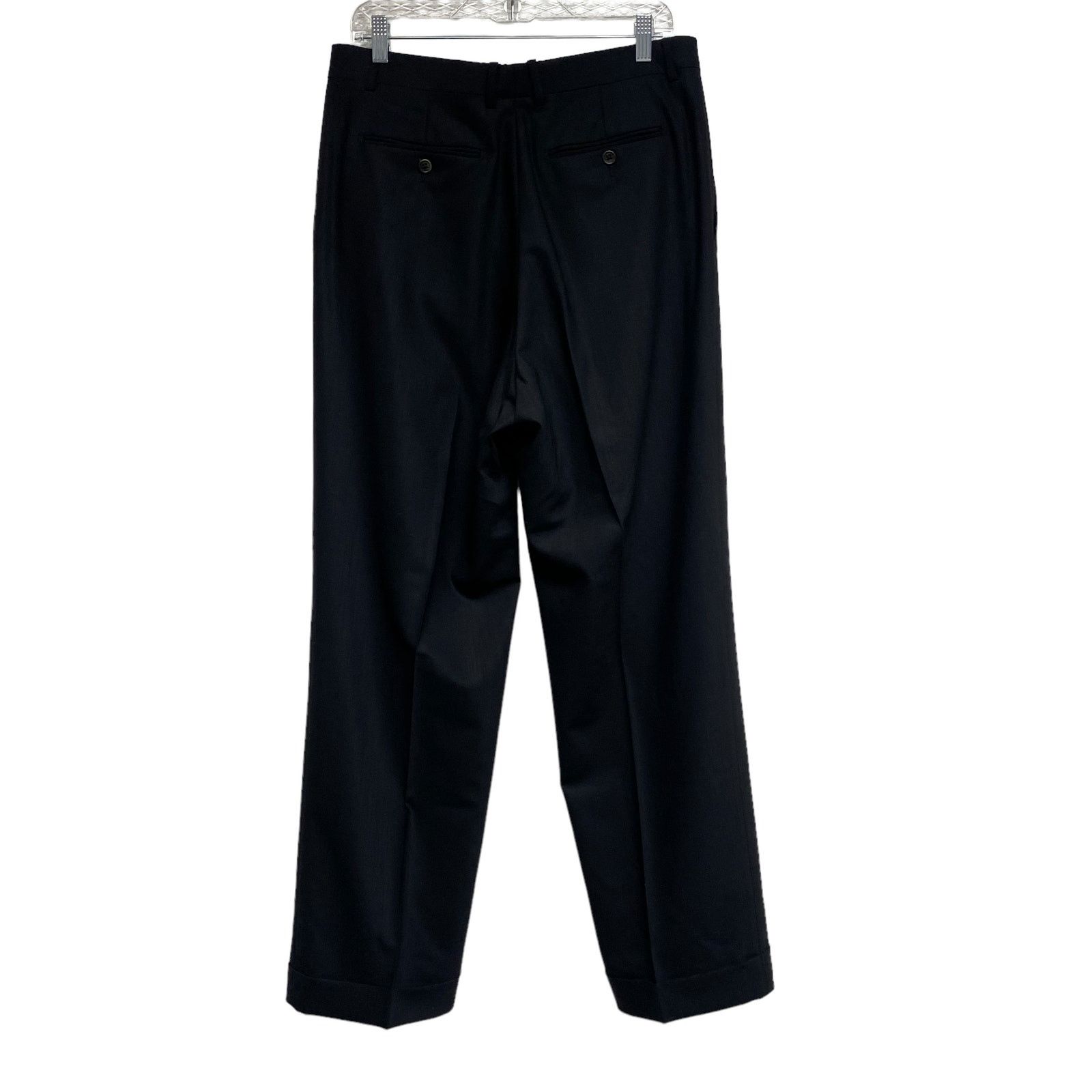 Vintage Chiavari Zignone Wool Black Pleat Front Trousers Pants Size US 35 - 3 Thumbnail
