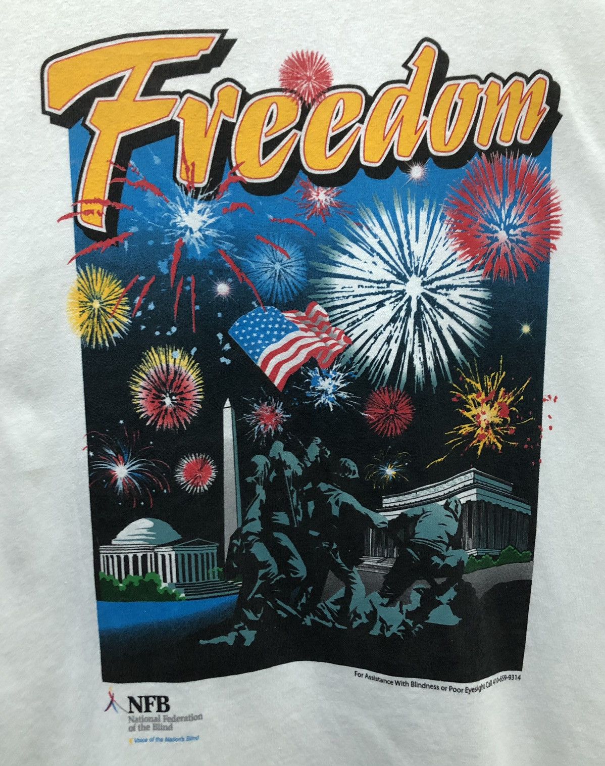Vintage Vintage Freedom NFB National Federation Of The Blind T-Shirt Size US M / EU 48-50 / 2 - 3 Thumbnail