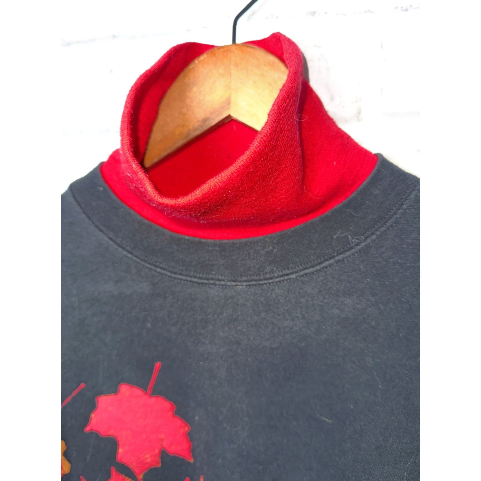 Vintage VTG ART UNLIMITED Sweatshirt Unisex M USA Fall Leaf Print Black Men Womens Size US M / EU 48-50 / 2 - 3 Thumbnail