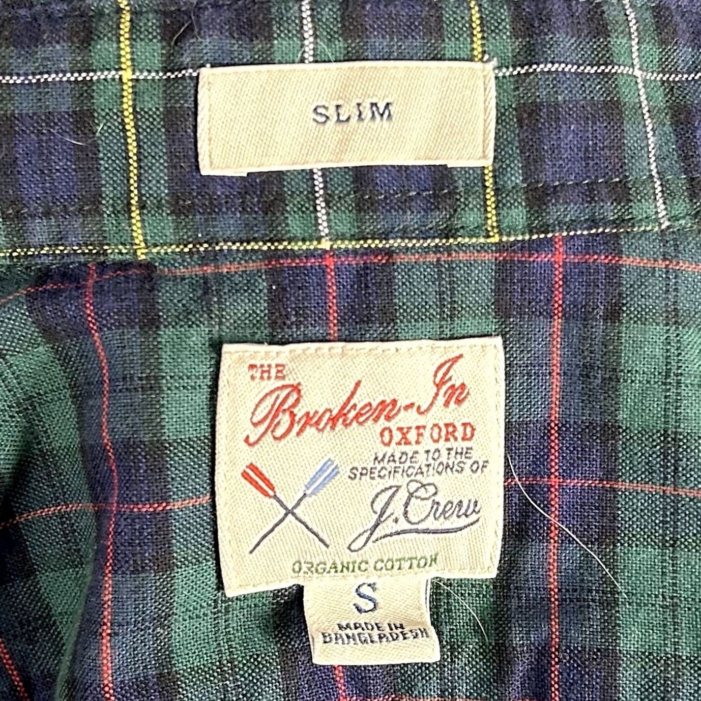 J.Crew J.CREW Shirt Slim Small Broken In Oxford Blue Green Tartan Patchwork Plaid Button-Down Collar Mens Regular Short Sleeve: error Size US S / EU 44-46 / 1 - 3 Thumbnail