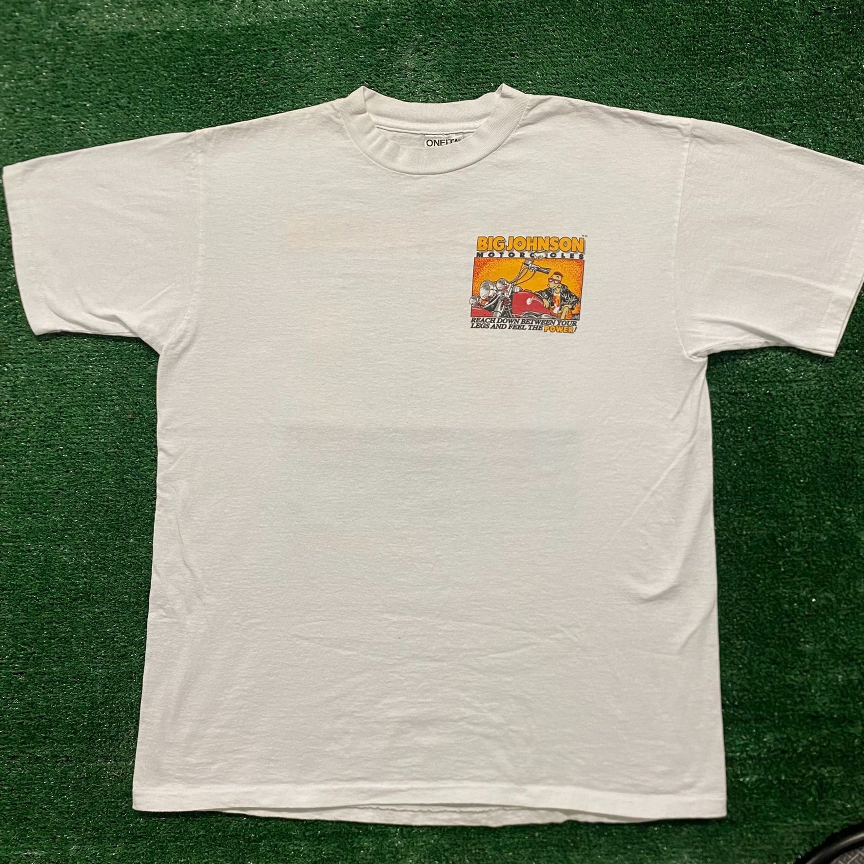 Vintage Vintage 90s Big Johnson Motorcycles Single Stitch Funny Tee Size US L / EU 52-54 / 3 - 8 Thumbnail