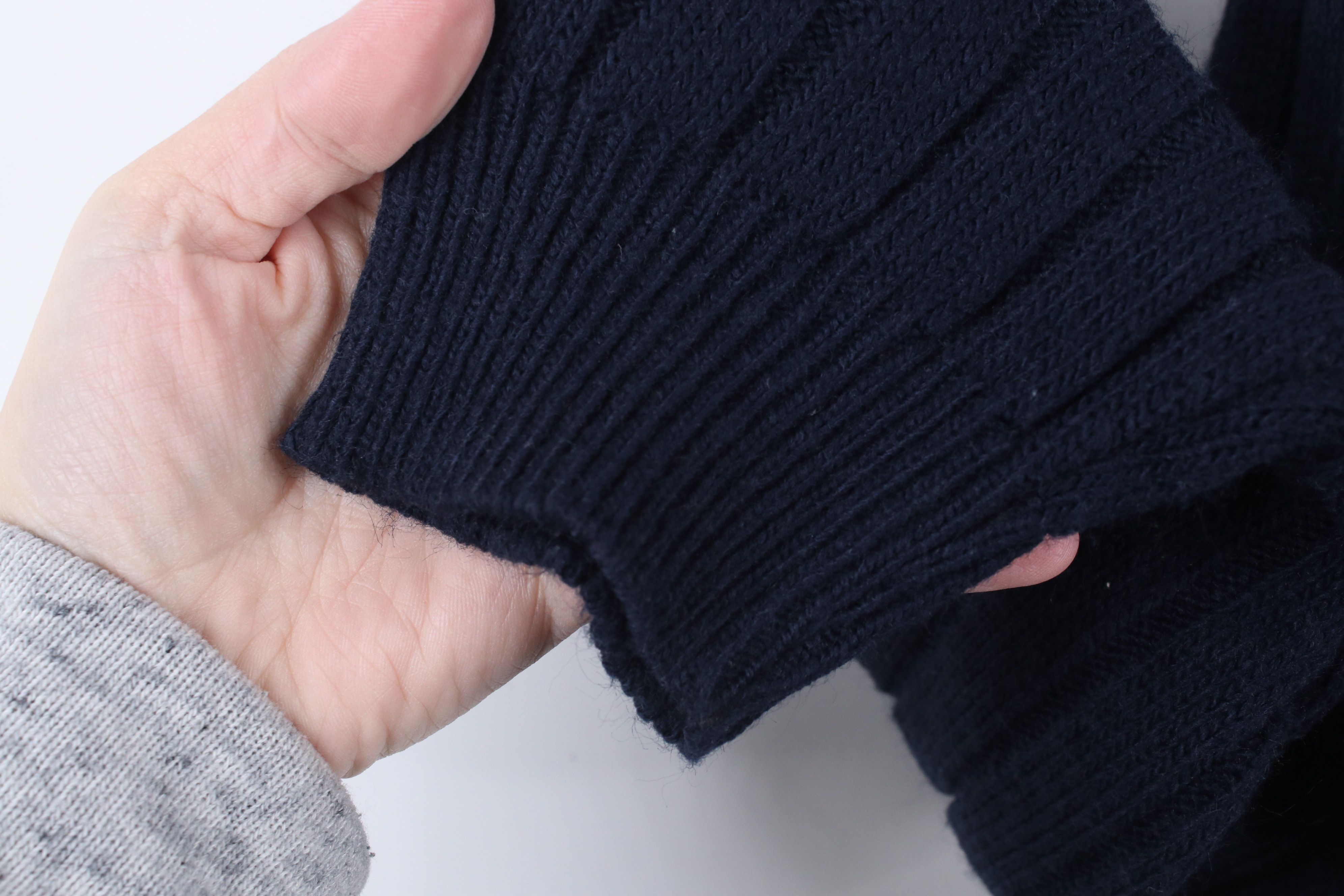 Vintage Vintage 90s Streetwear Ribbed Knit Crewneck Sweater Navy USA Size XXL / US 16-18 / IT 52-54 - 5 Thumbnail