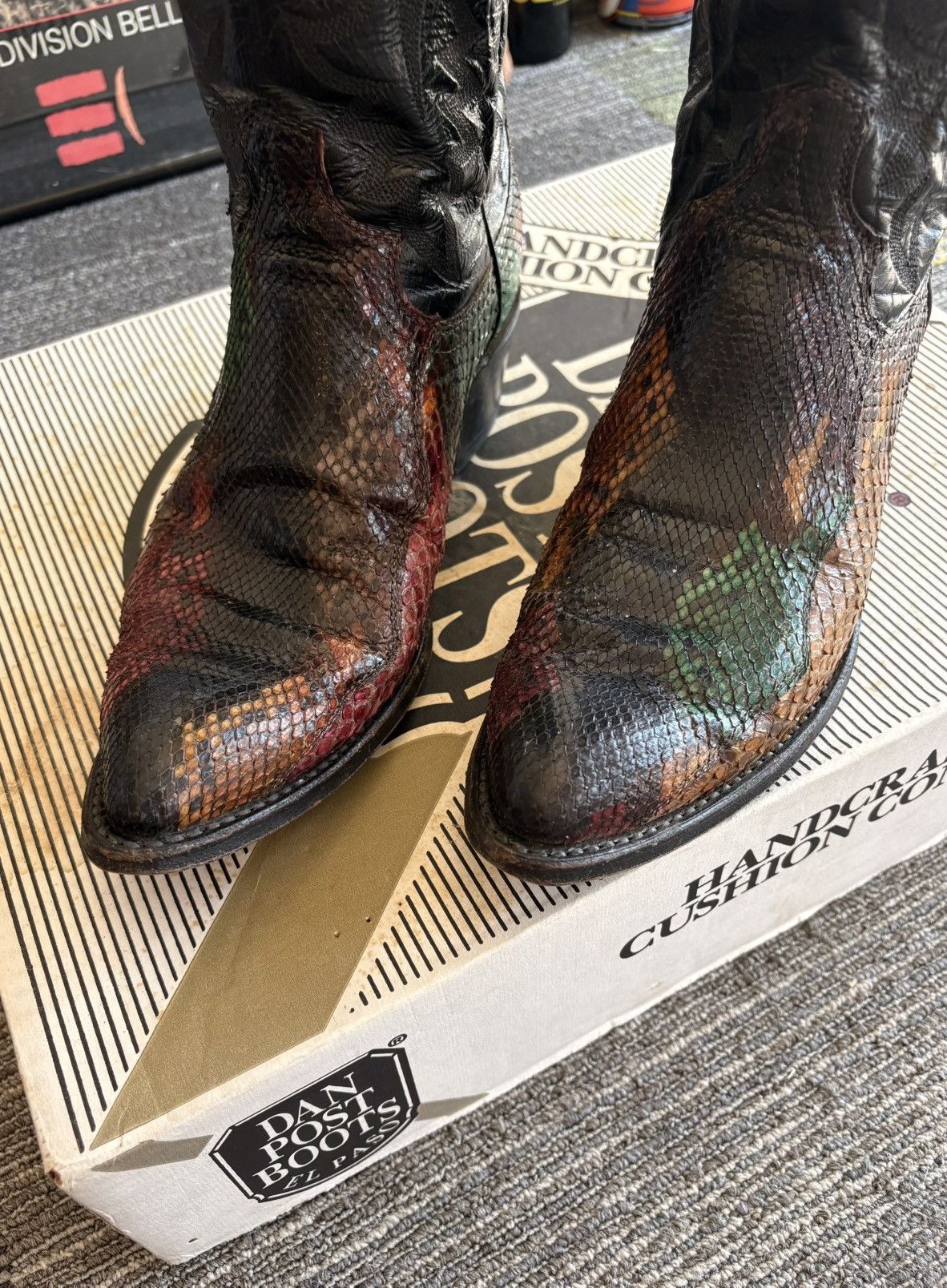 Dan Post 1970s Dan Post “Rainbow Python” Snake Skin Cowboy Boots Size US 9 / EU 42 - 5 Thumbnail
