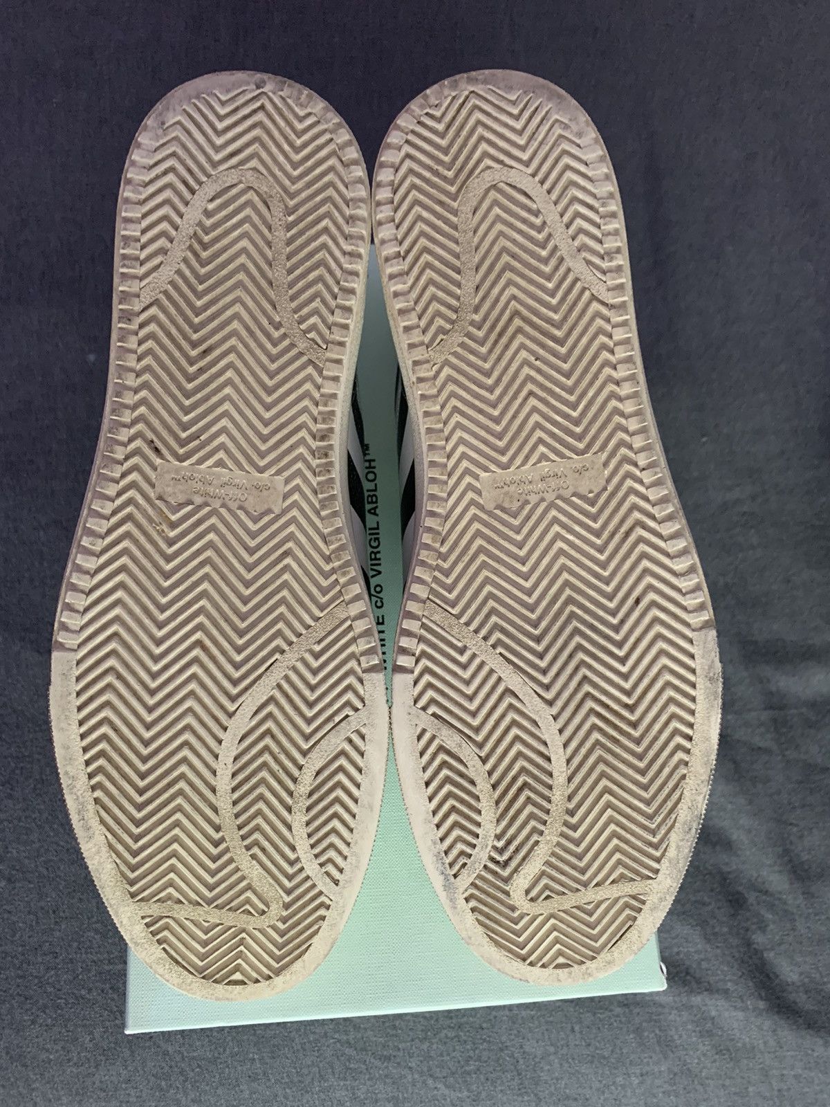 Off-White Off White Leather Striped Sneakers Size US 11 / EU 44 - 9 Thumbnail