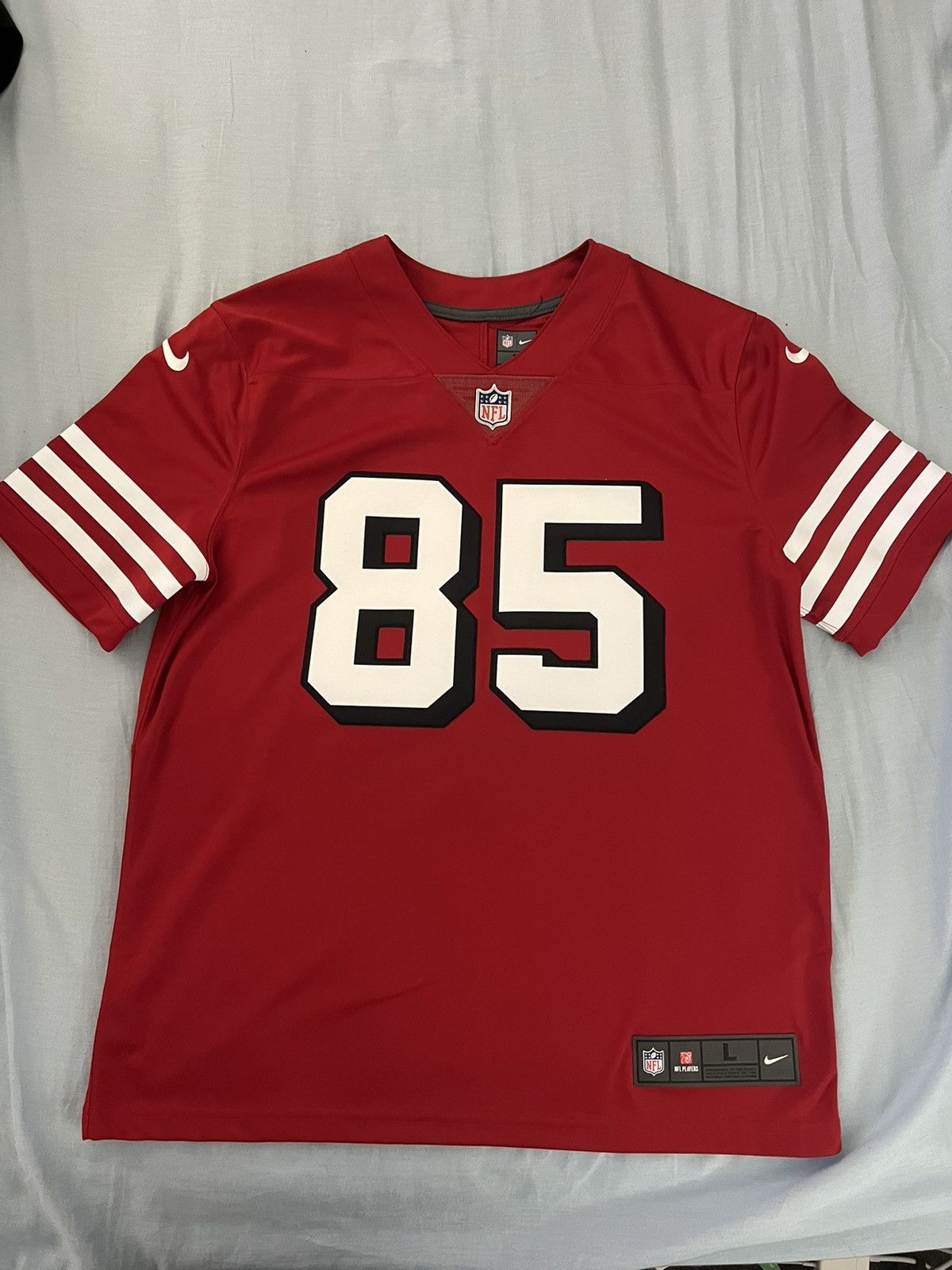 Image of Nike 49Ers Kittle Limited Jersey in Red, Men's (Size Large)