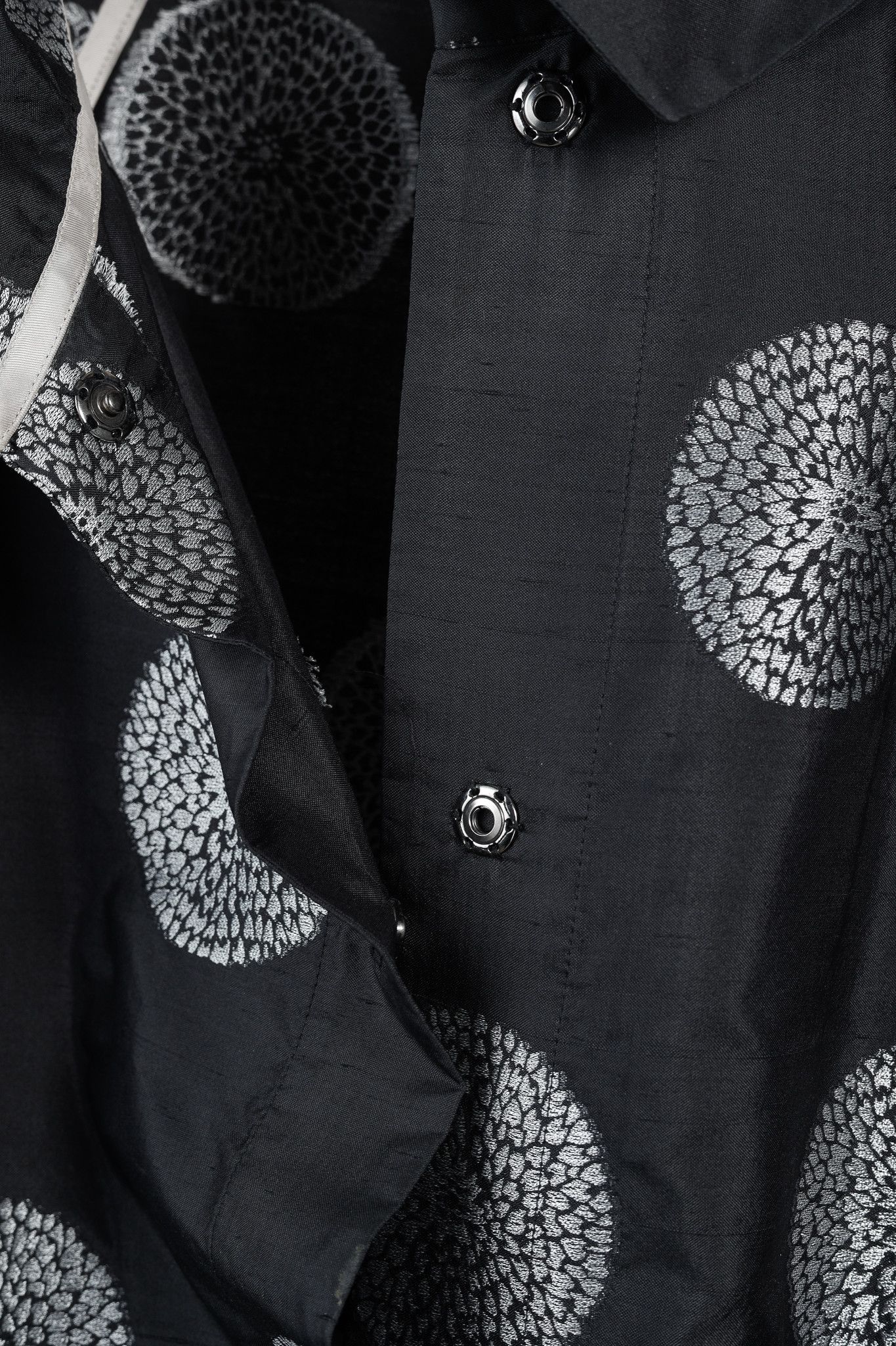 Armani Collezioni Armani Collezioni Black Shantung Mandala-Jacquard Jacket Size L / US 10 / IT 46 - 9 Thumbnail