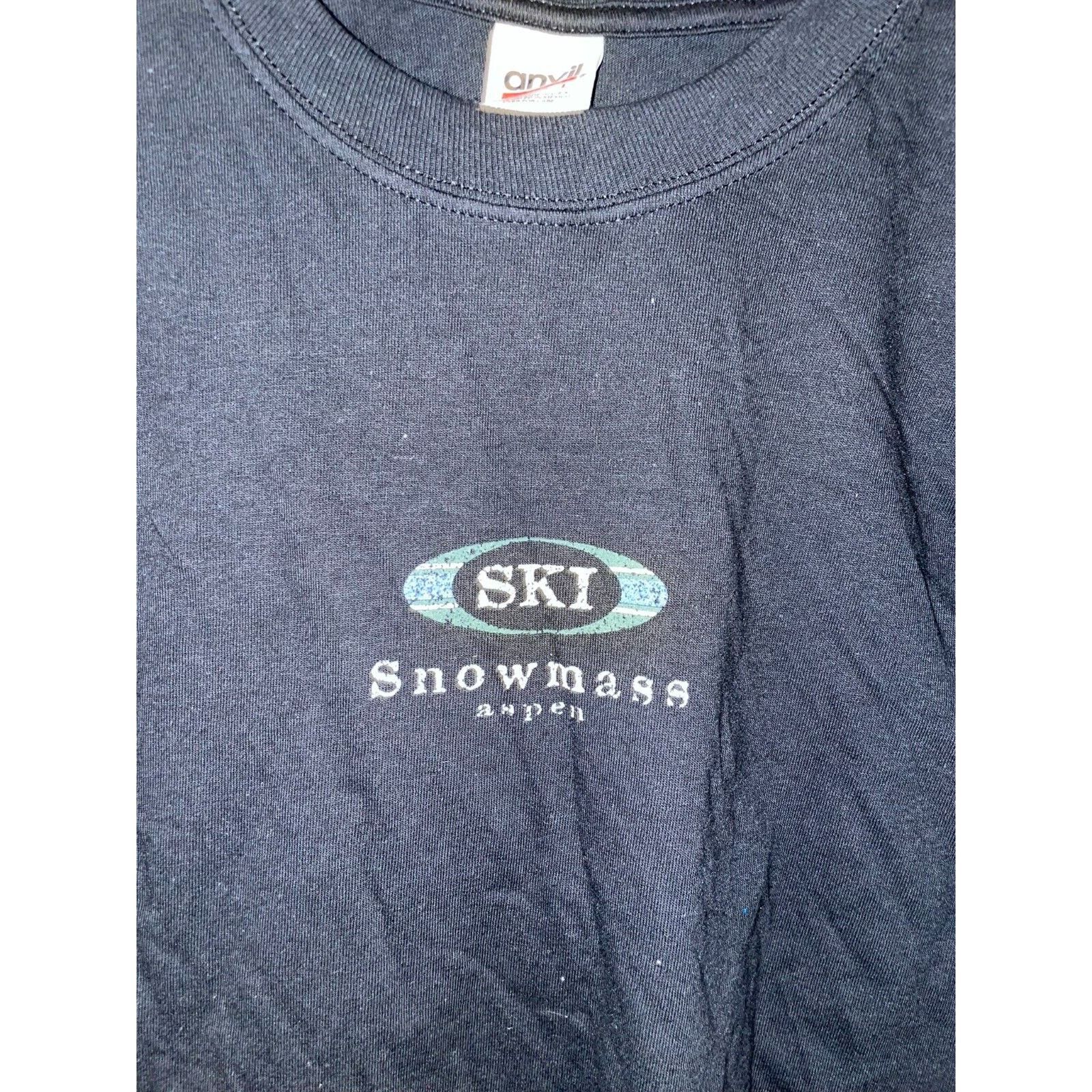 Anvil Vintage Skiing Long Sleeve Shirt Ski Snowmass Aspen VTG L Size US L / EU 52-54 / 3 - 2 Thumbnail