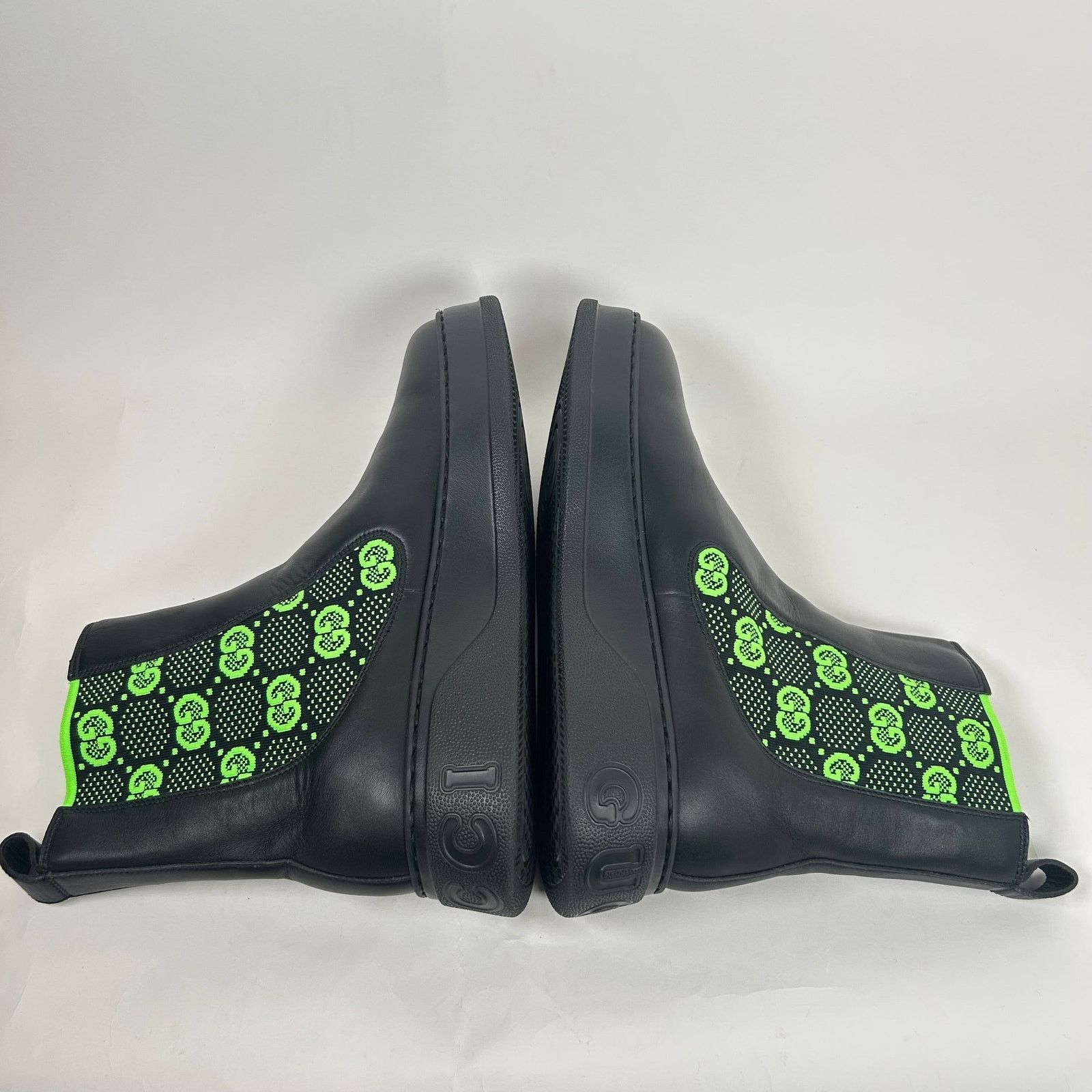Gucci Gucci Black/Green Elastic Chelsea Boot Size GG 8.5 Size US 9.5 / EU 42-43 - 4 Thumbnail