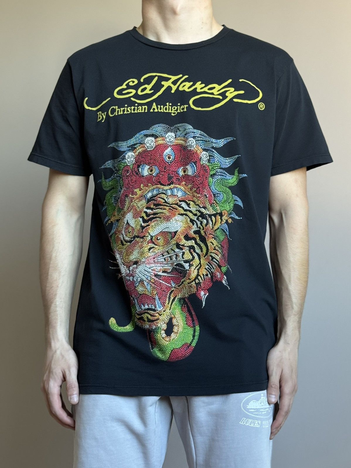 Ed Hardy Ed Hardy Tiger Dragon Tshirt Christian Audigier Size US L / EU 52-54 / 3 - 6 Thumbnail