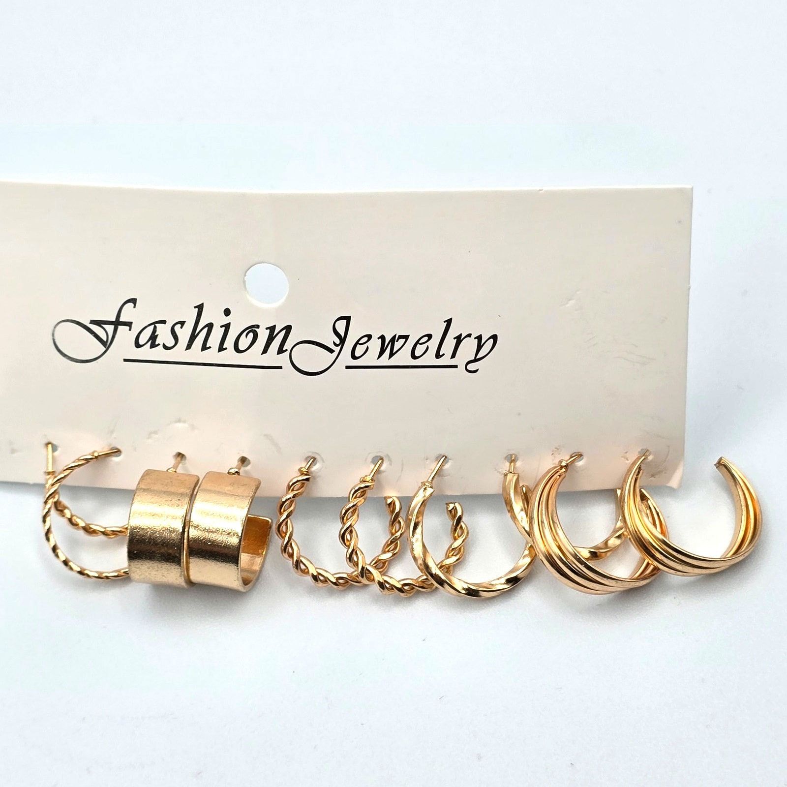 Other Gold Hoop Earring Set of 5 Fashion Jewelry NWT #E200 Size ONE SIZE - 3 Thumbnail