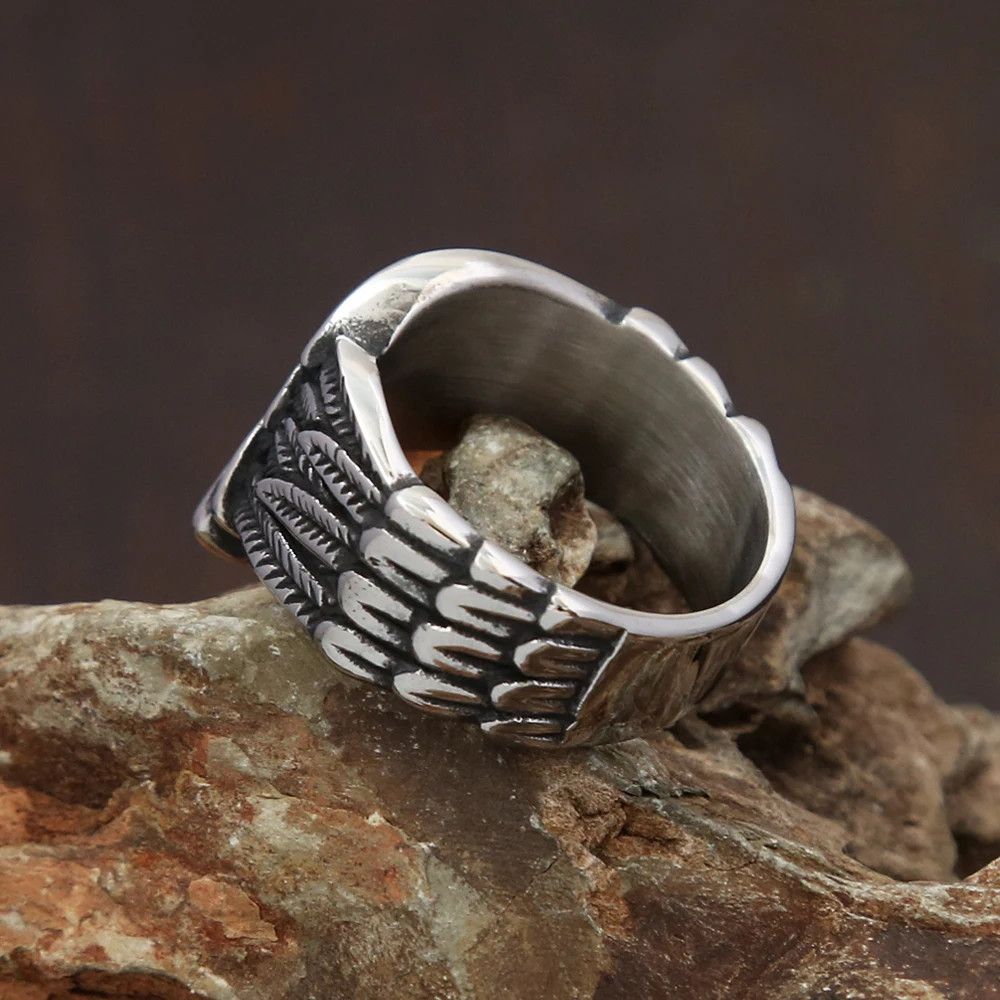 Jewelry Simple Retro Feather Ring Size ONE SIZE - 4 Thumbnail