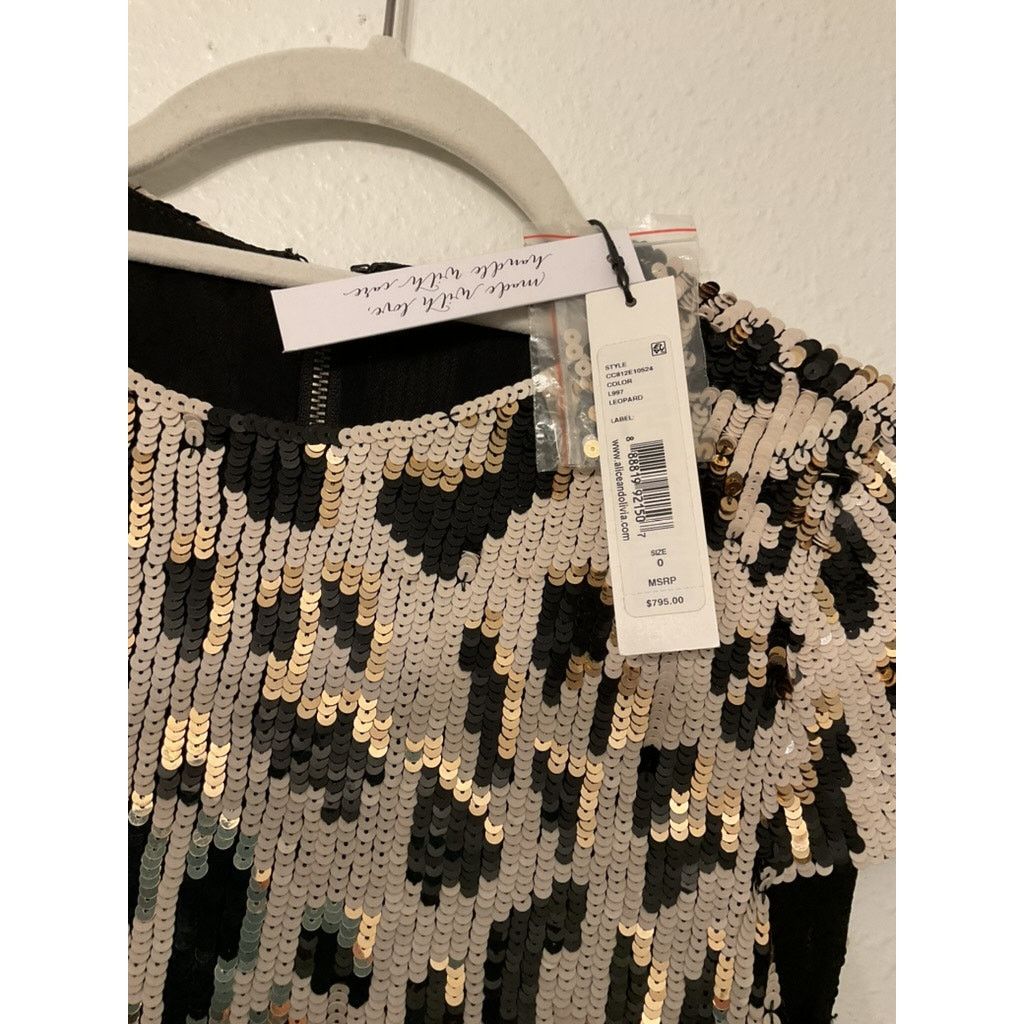 Alice + Olivia ALICE + OLIVIA NAT LEOPARD PRINT BODYCON SEQUIN DRESS 0 Size XS / US 0-2 / IT 36-38 - 12 Thumbnail