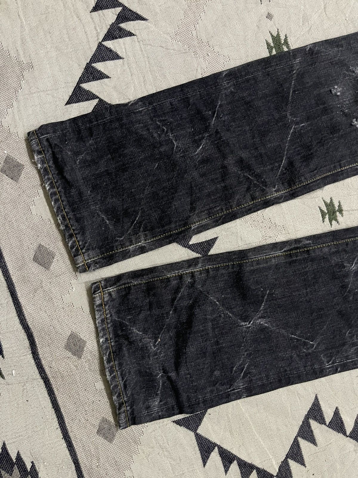 If Six Was Nine 2000s BLUE WAY DISTRESSED MUDMAD IF6WAS9 STYLE DENIM JEANS Size US 32 / EU 48 - 4 Thumbnail