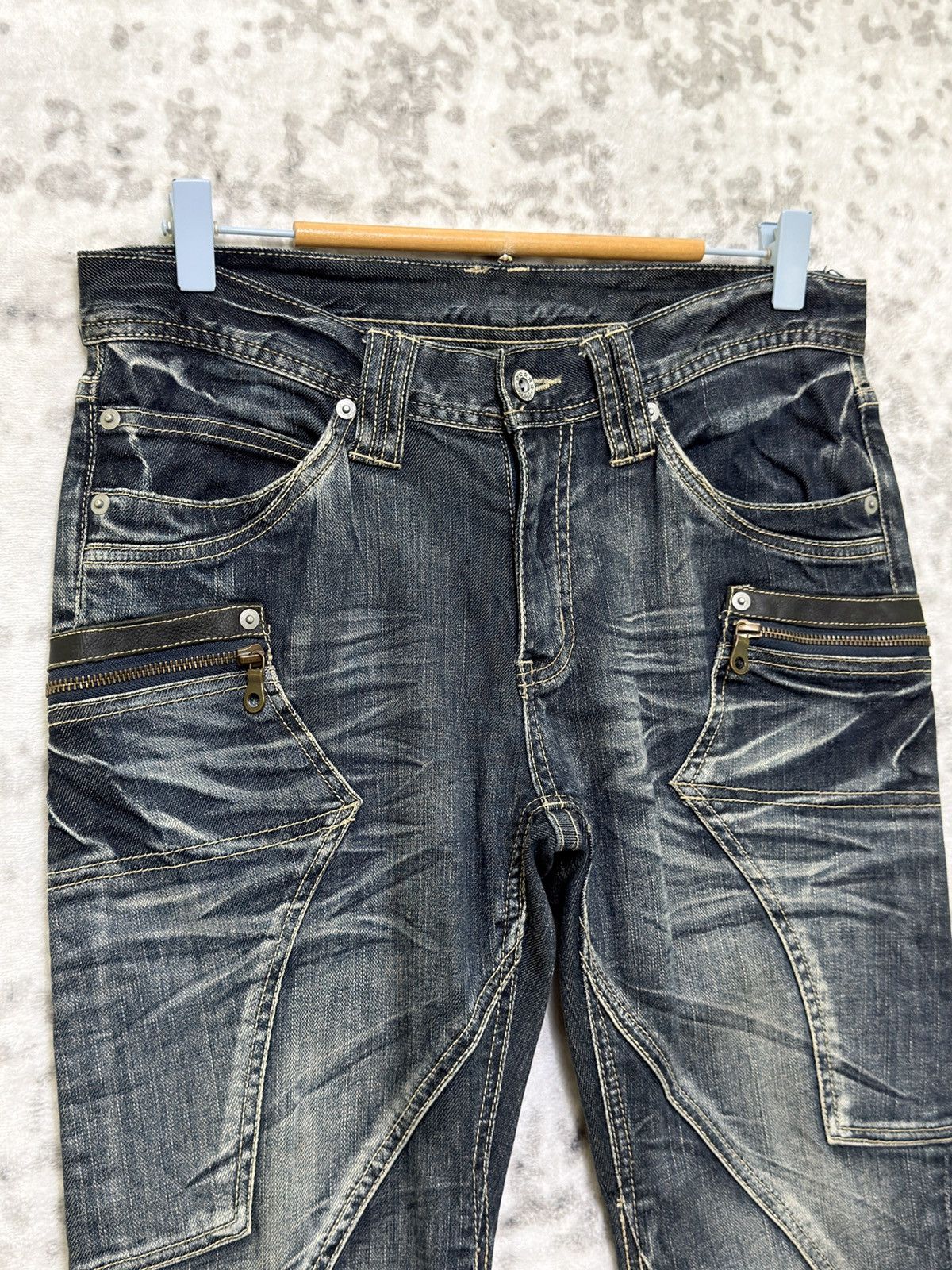 Tornado Mart Michel Klein Homme Spiral Flare Y2K Denim Size US 30 / EU 46 - 8 Thumbnail