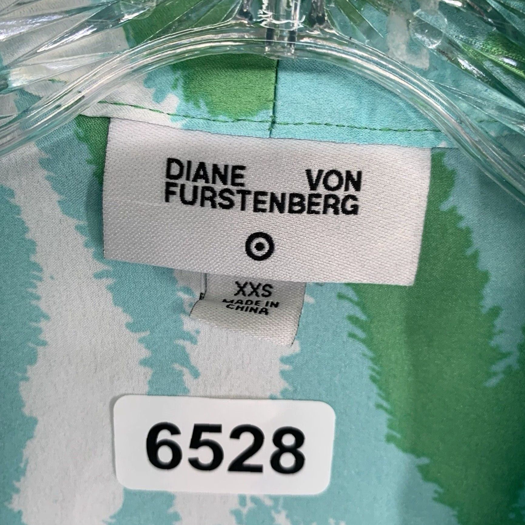 Diane von Furstenberg DVF for Target Robe Women 2XS Green Zebra Satin Beach Cover-Up Kimono 3/4 Sleeve Size ONE SIZE - 4 Thumbnail