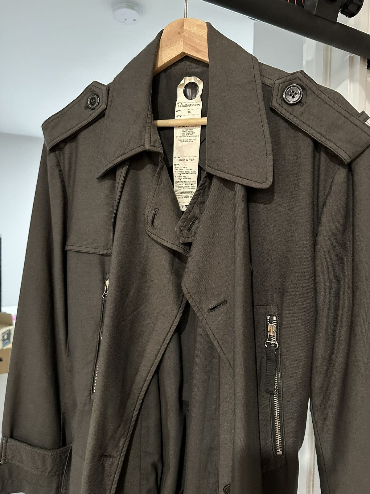 Coming Soon Yohji Yamamoto coming soon trench coat small cotton wool Size US S / EU 44-46 / 1 - 2 Thumbnail