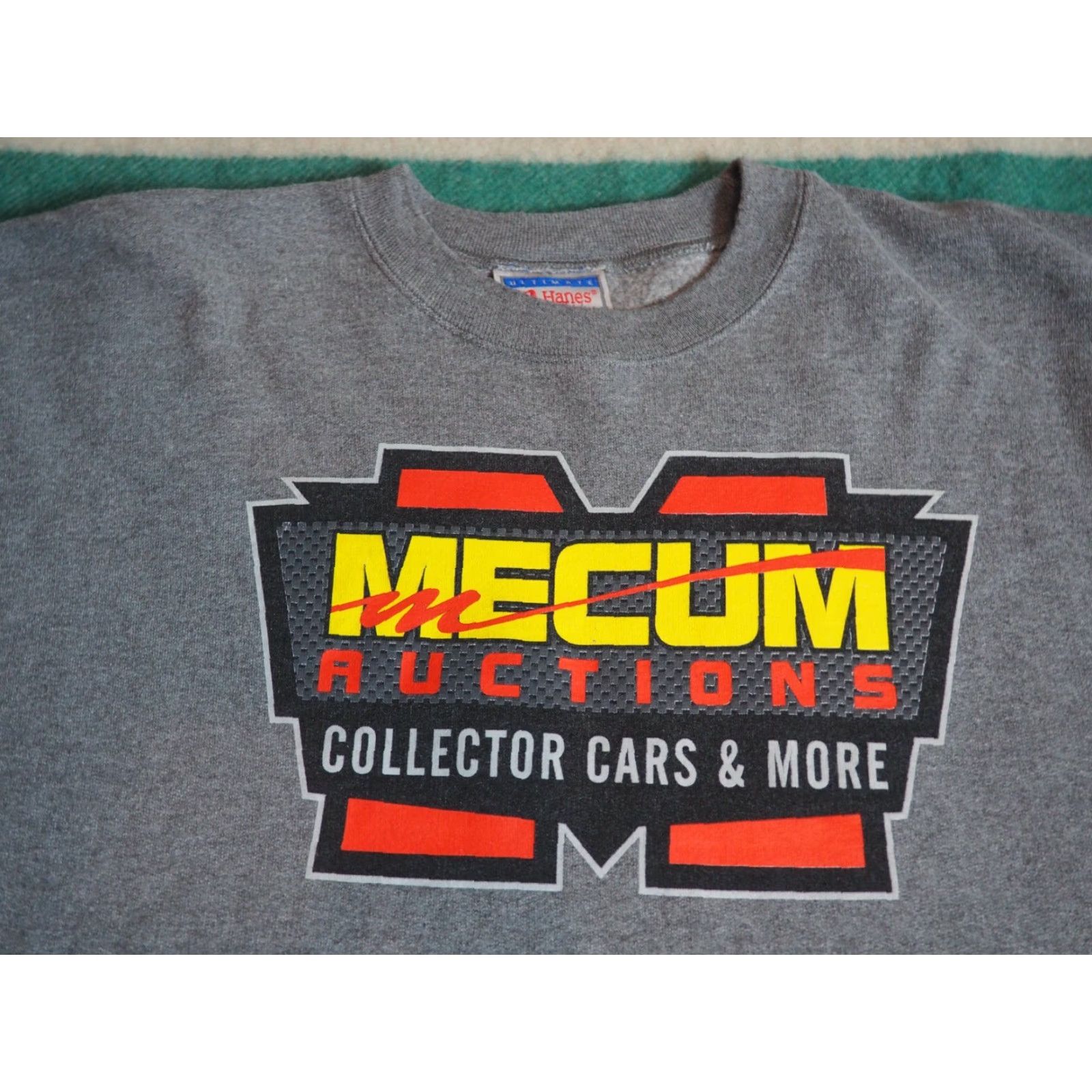 Hanes VTG 90s Hanes MECUM AUTO AUCTIONS Gray Pullover Sweatshirt Unisex Adult M Crew Neck Graphic Print 90s Cars Classic Vintage Size US M / EU 48-50 / 2 - 3 Thumbnail