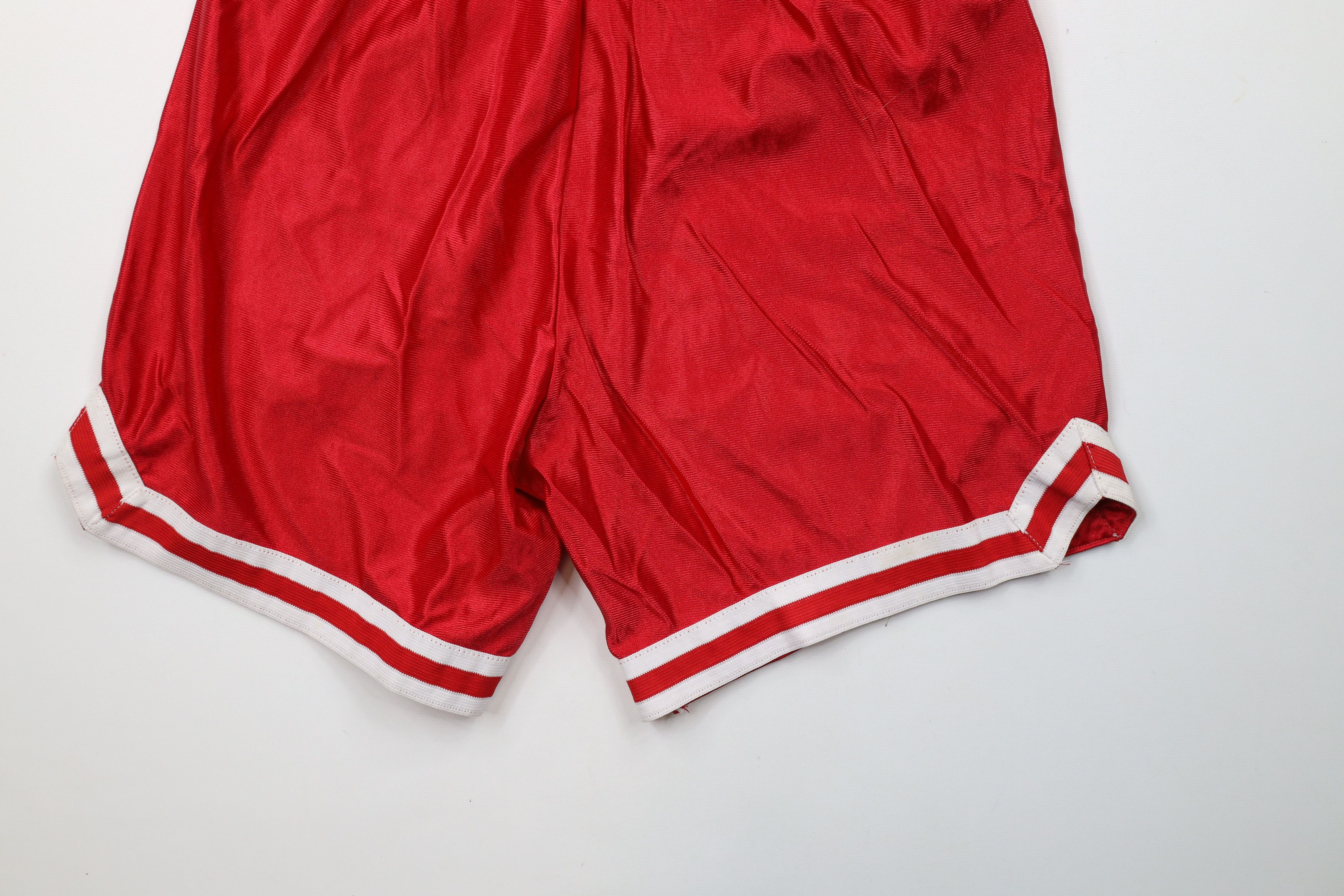 Vintage Vintage 90s Streetwear Silky Nylon Basketball Shorts Red Size US 30 / EU 46 - 11 Thumbnail